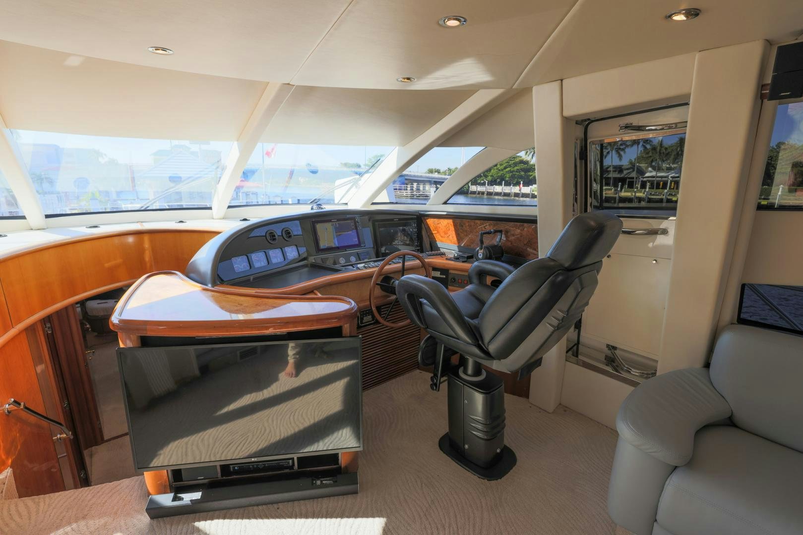 a room with a desk and a chair aboard SIROCCO Yacht for Sale