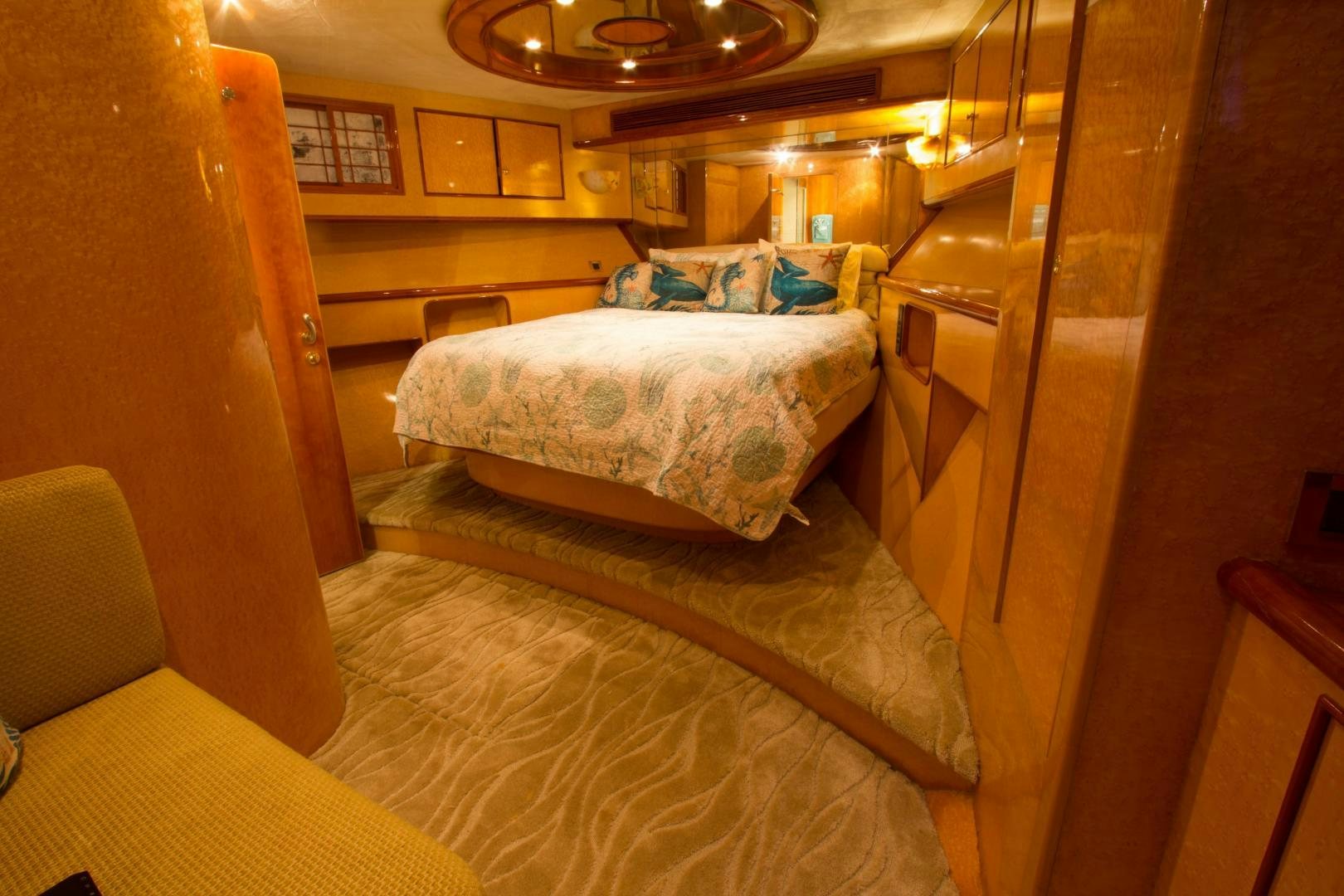 a small bedroom with a bunk bed aboard GLEN ELLEN Yacht for Sale