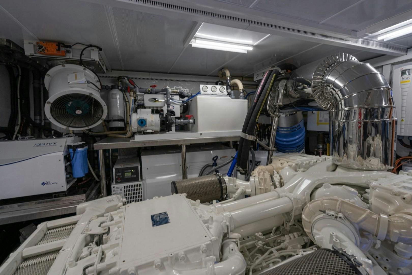 a large machine with many tubes aboard TI AMO Yacht for Sale