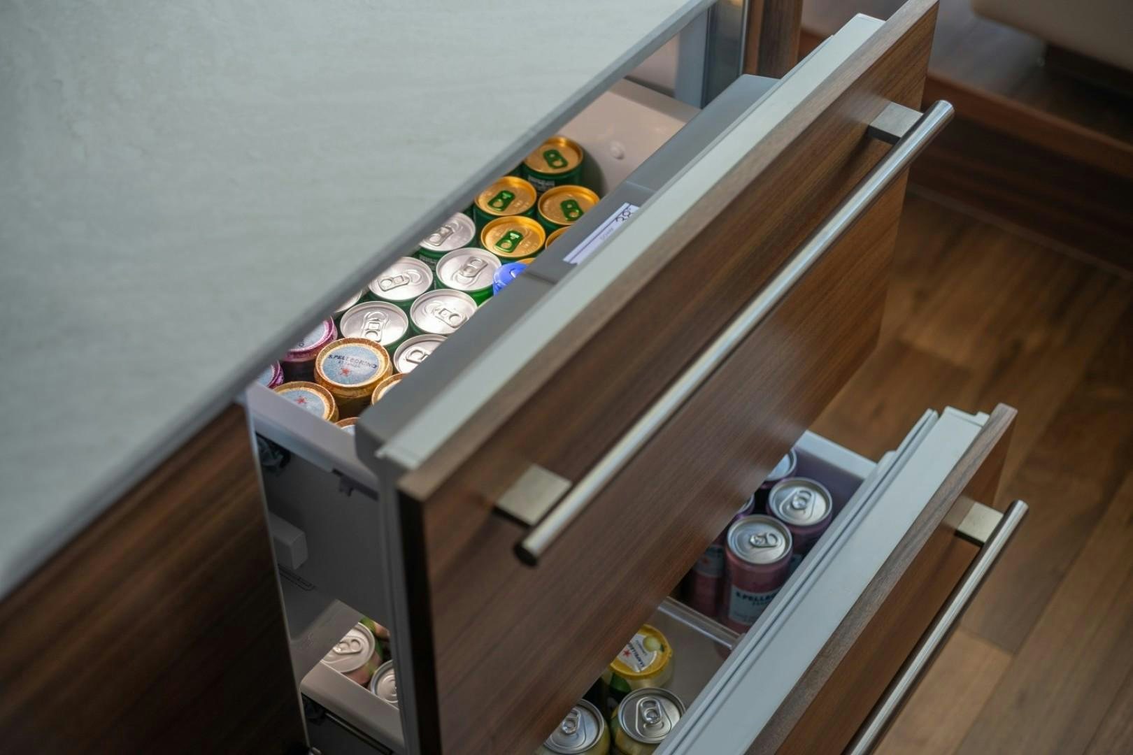 a wooden table with a wooden surface aboard TI AMO Yacht for Sale