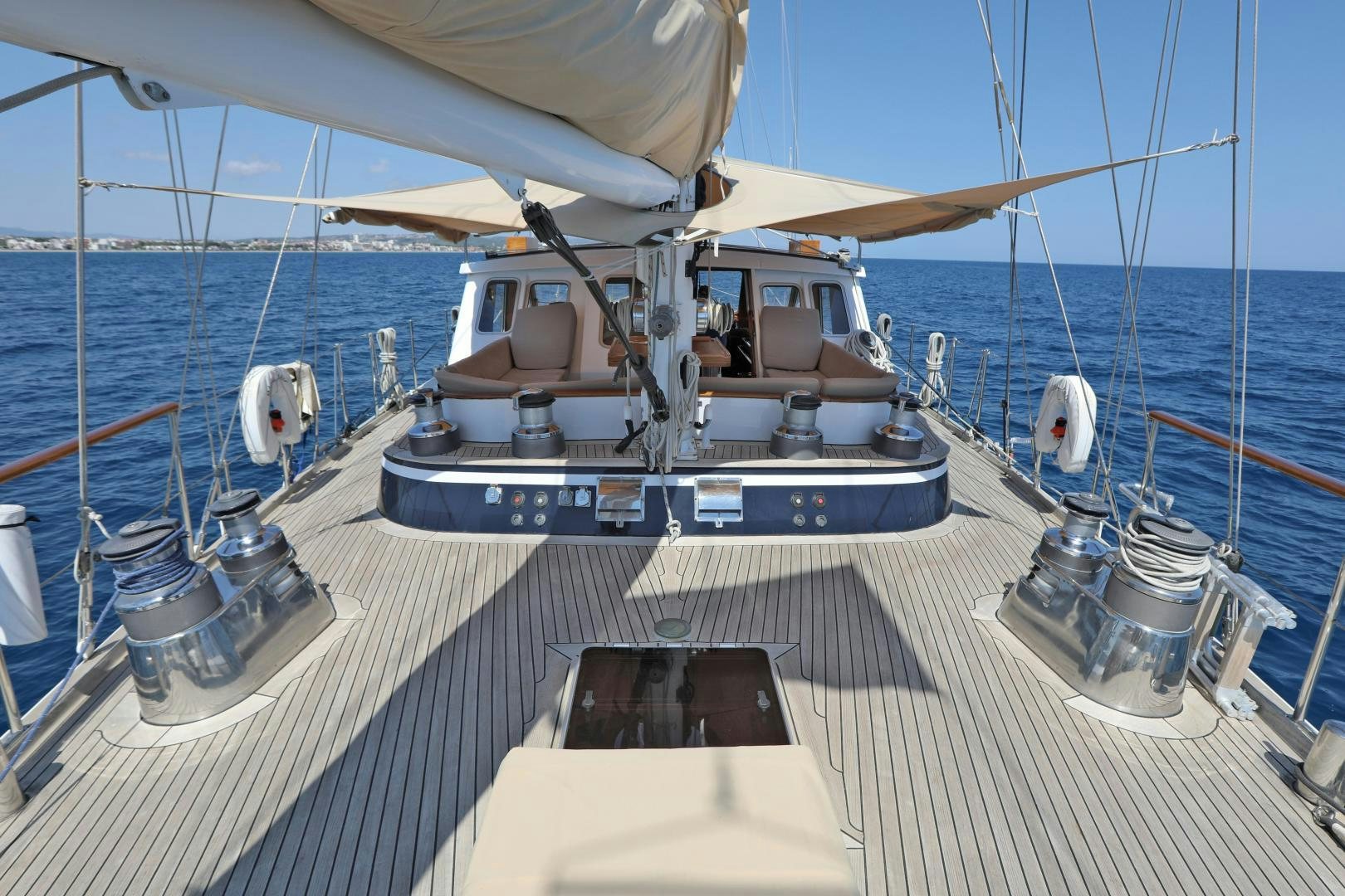 a boat on a deck aboard IRON MONKEY Yacht for Sale