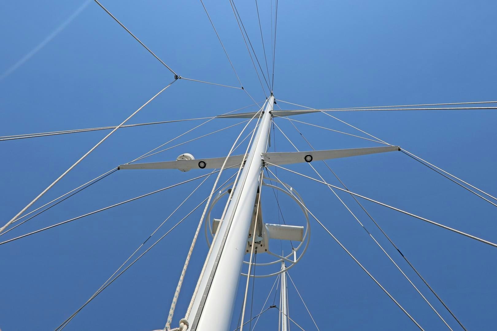 a close-up of a wind turbine aboard IRON MONKEY Yacht for Sale