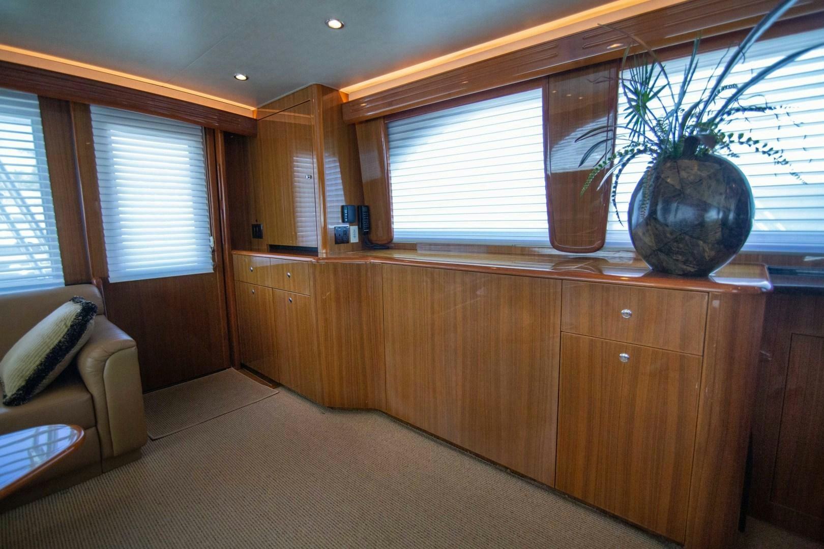 a room with a plant on the wall aboard LUNA Yacht for Sale