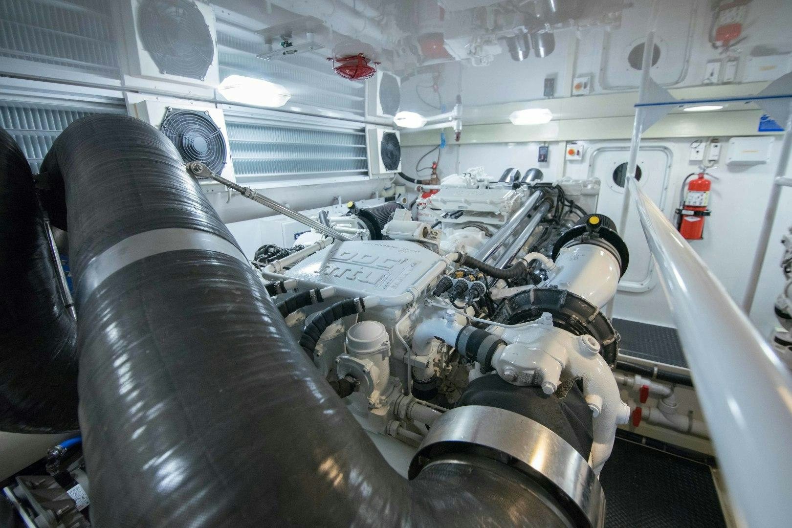 a machine in a room aboard LUNA Yacht for Sale