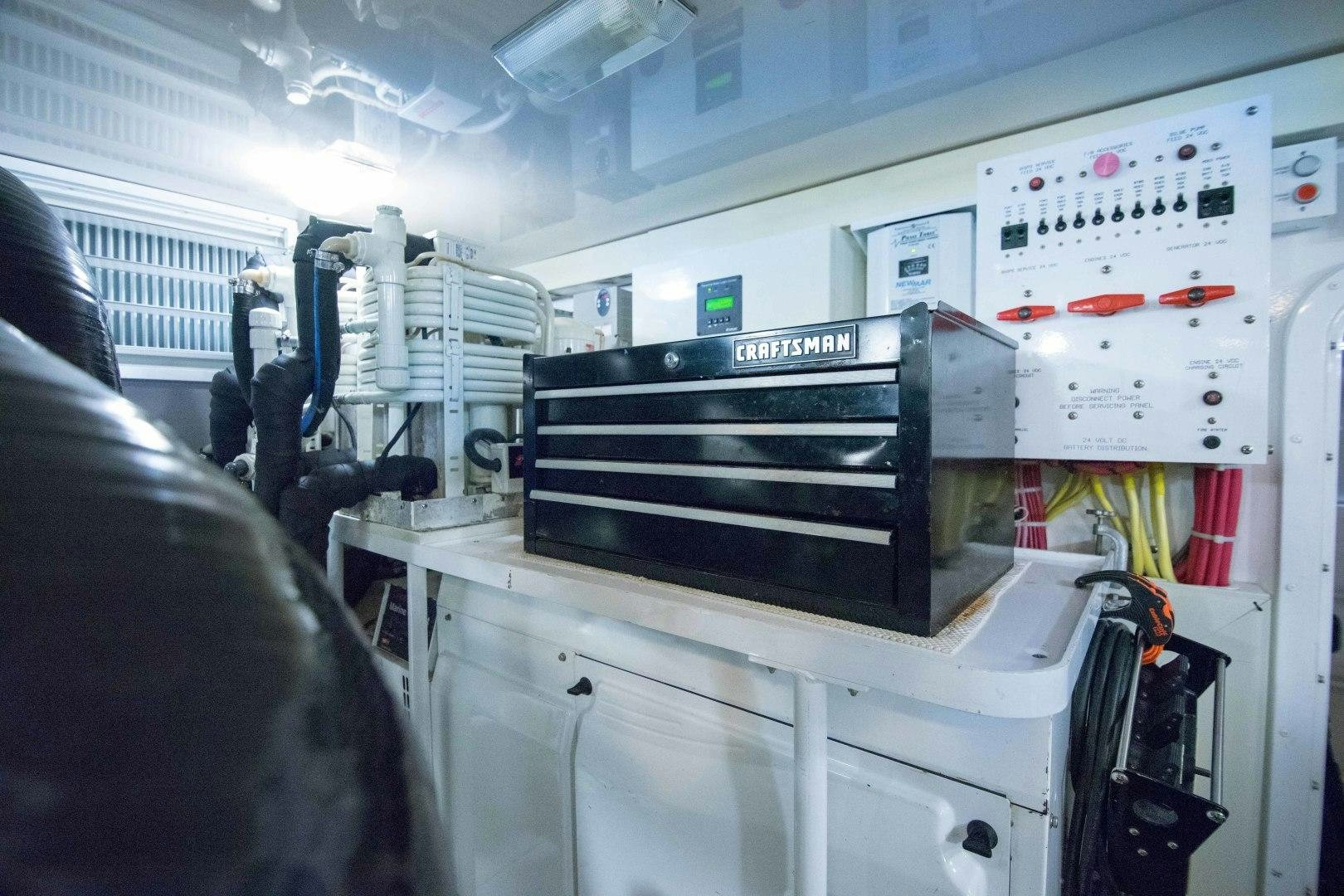 a machine with wires aboard LUNA Yacht for Sale