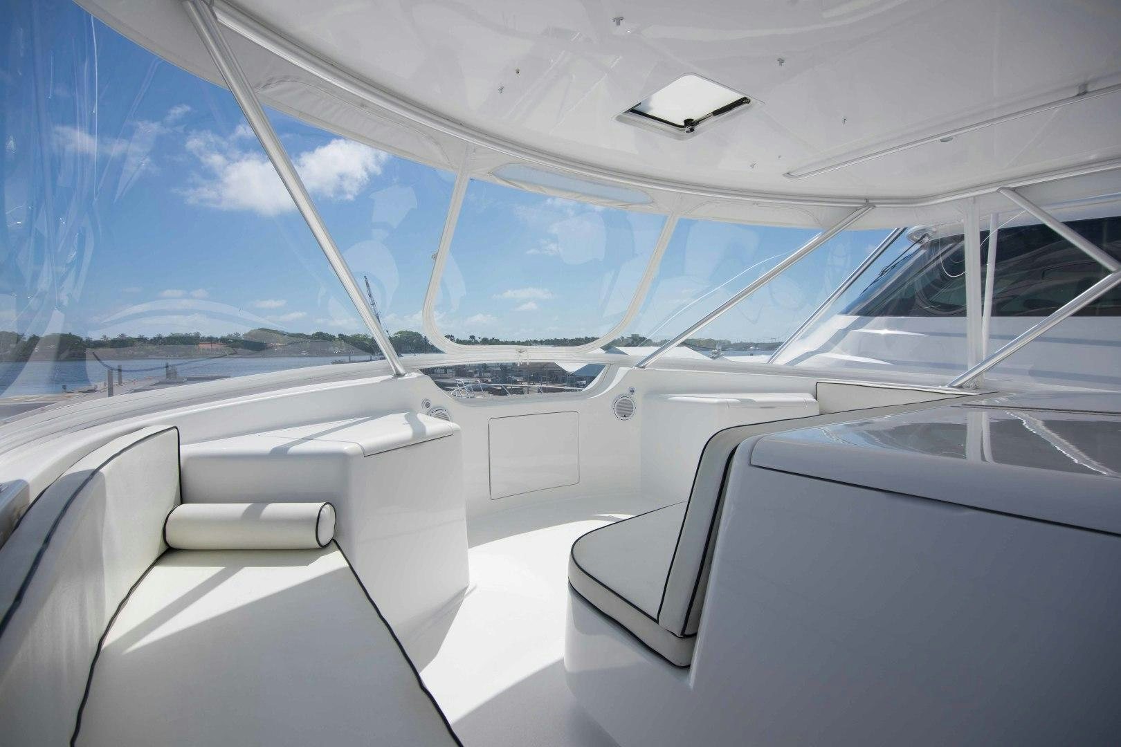 inside of a car aboard LUNA Yacht for Sale