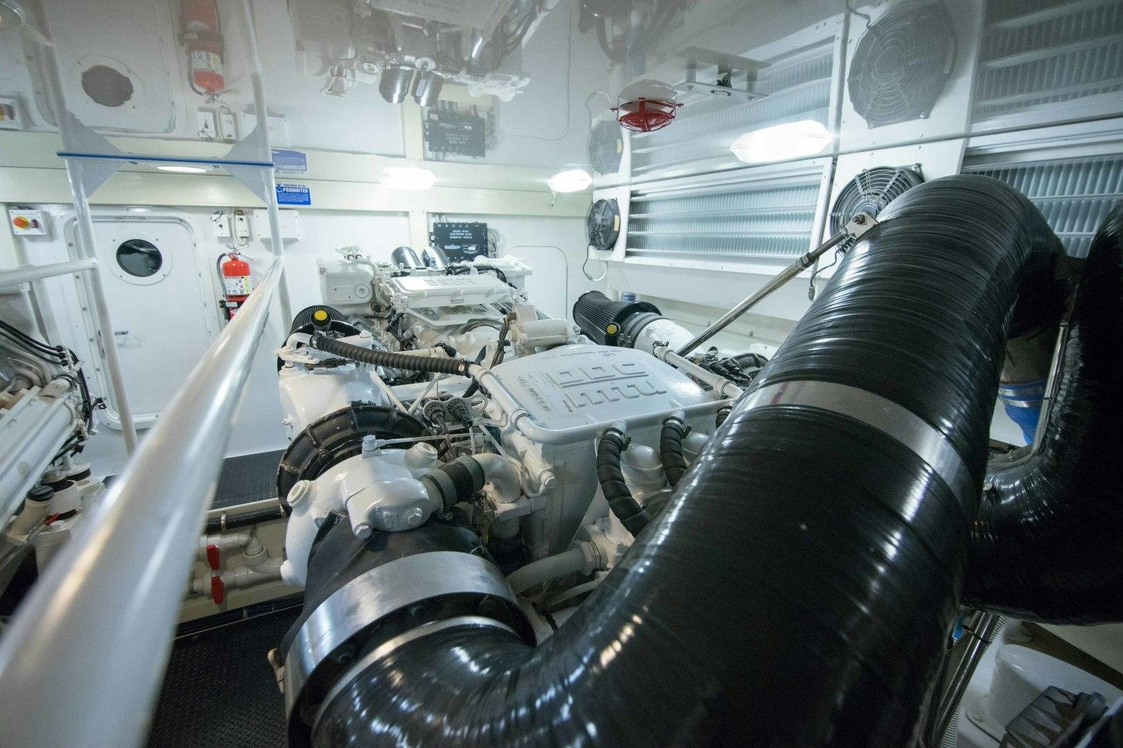 a machine with a large metal pipe aboard LUNA Yacht for Sale