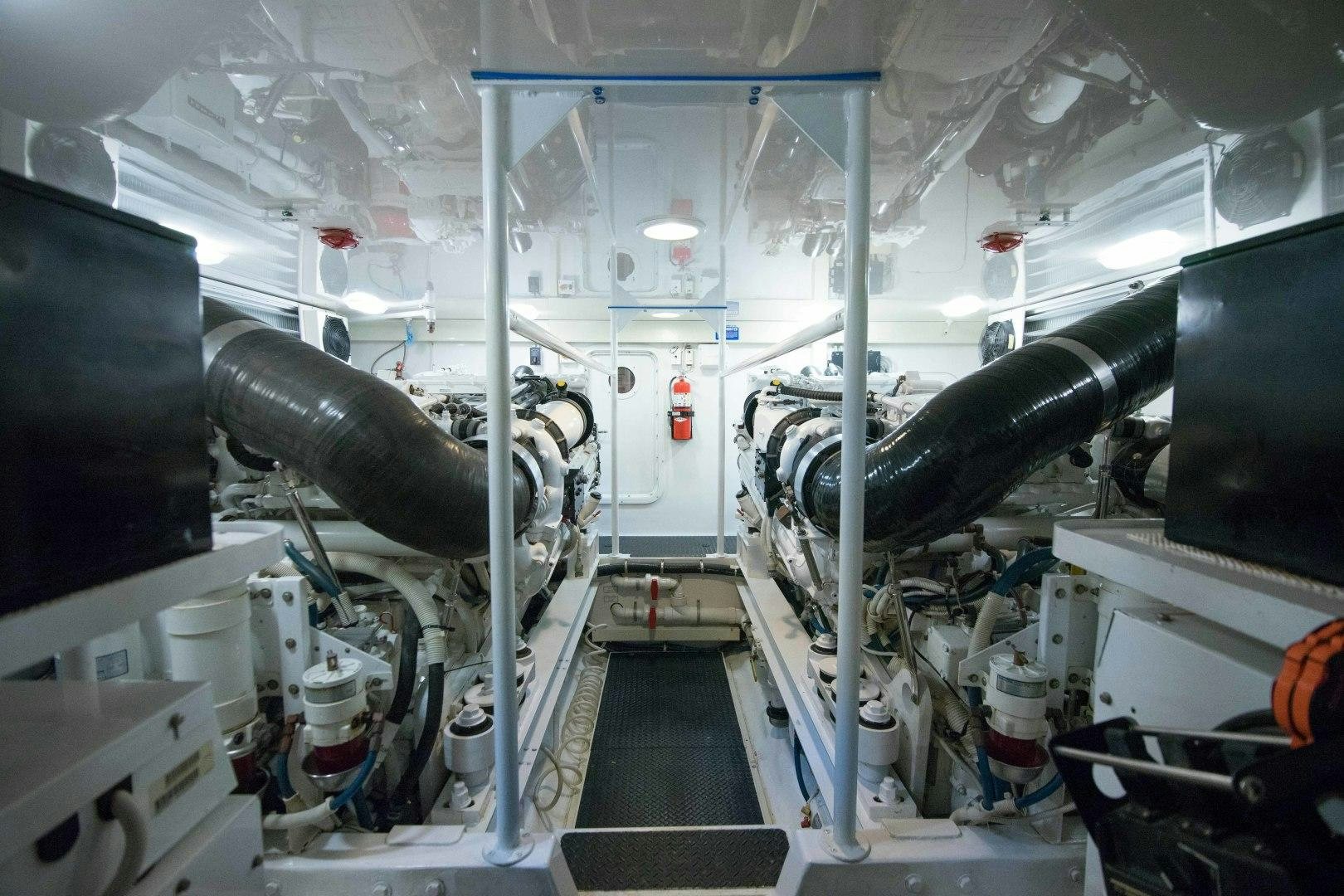 a large machine in a factory aboard LUNA Yacht for Sale