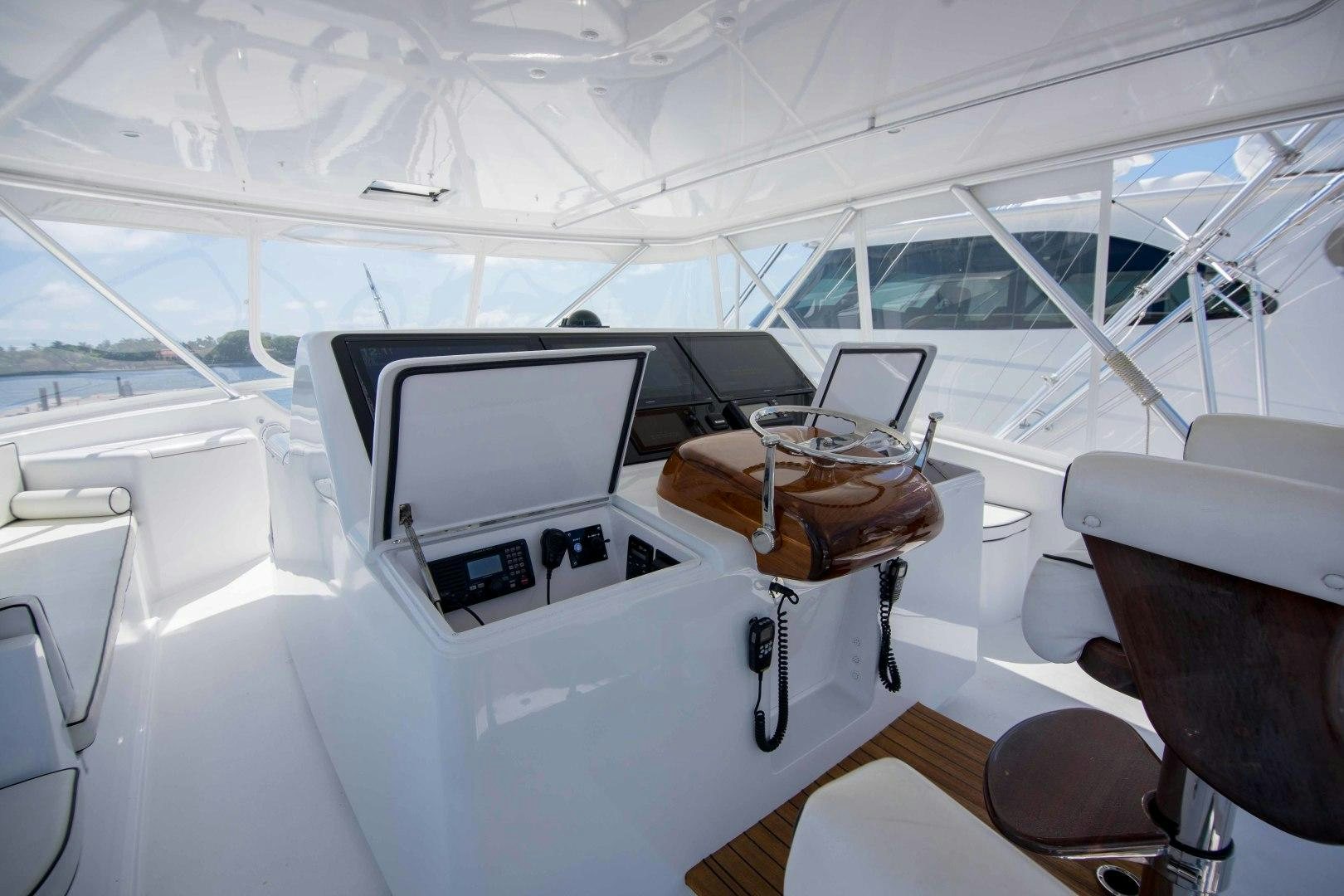 inside of a white boat aboard LUNA Yacht for Sale