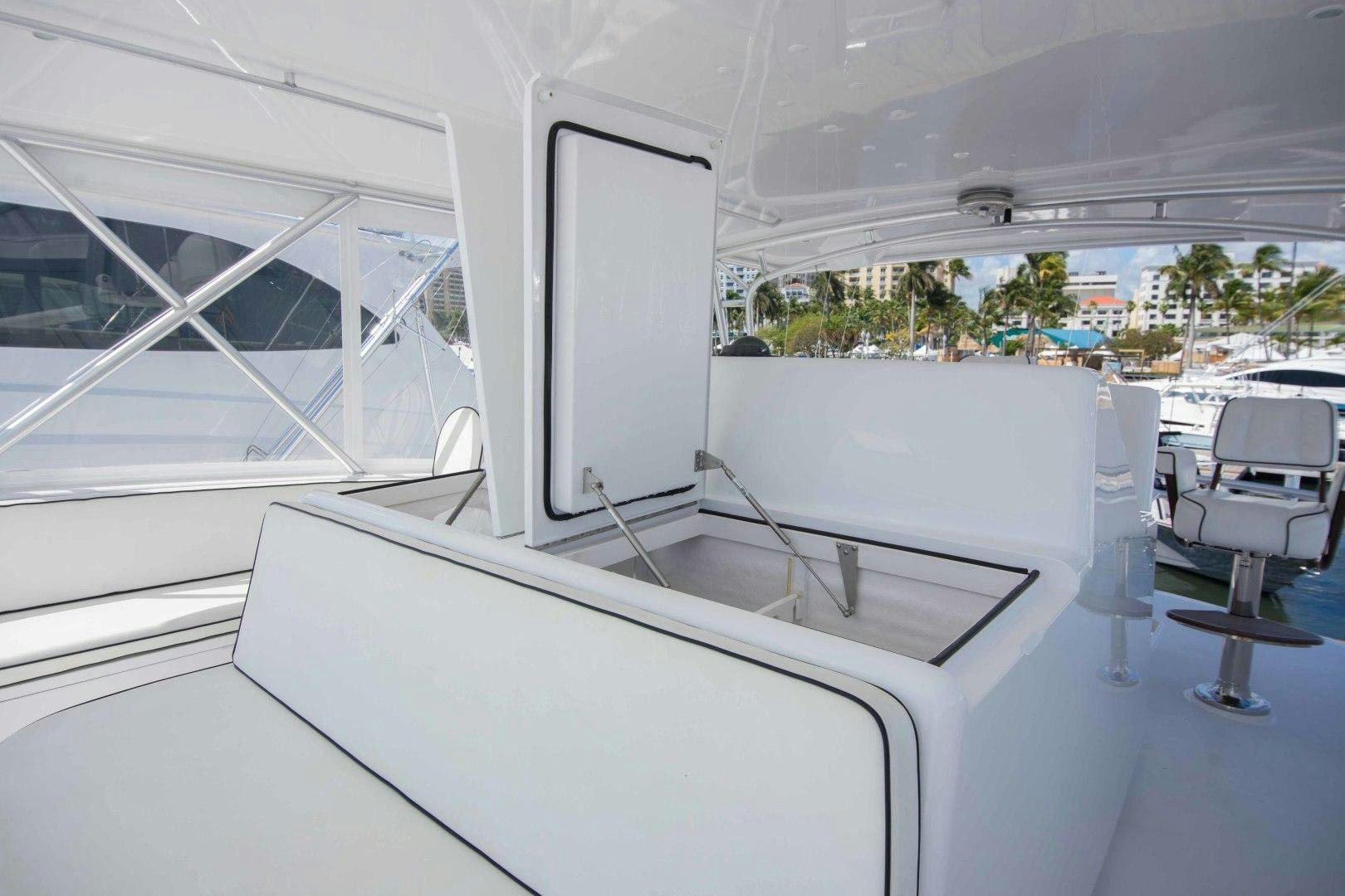 inside of a car aboard LUNA Yacht for Sale