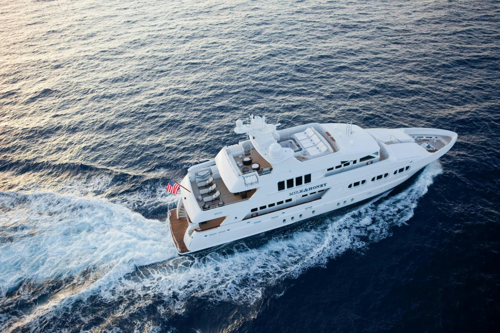 a boat in the water aboard LEVERAGE Yacht for Sale