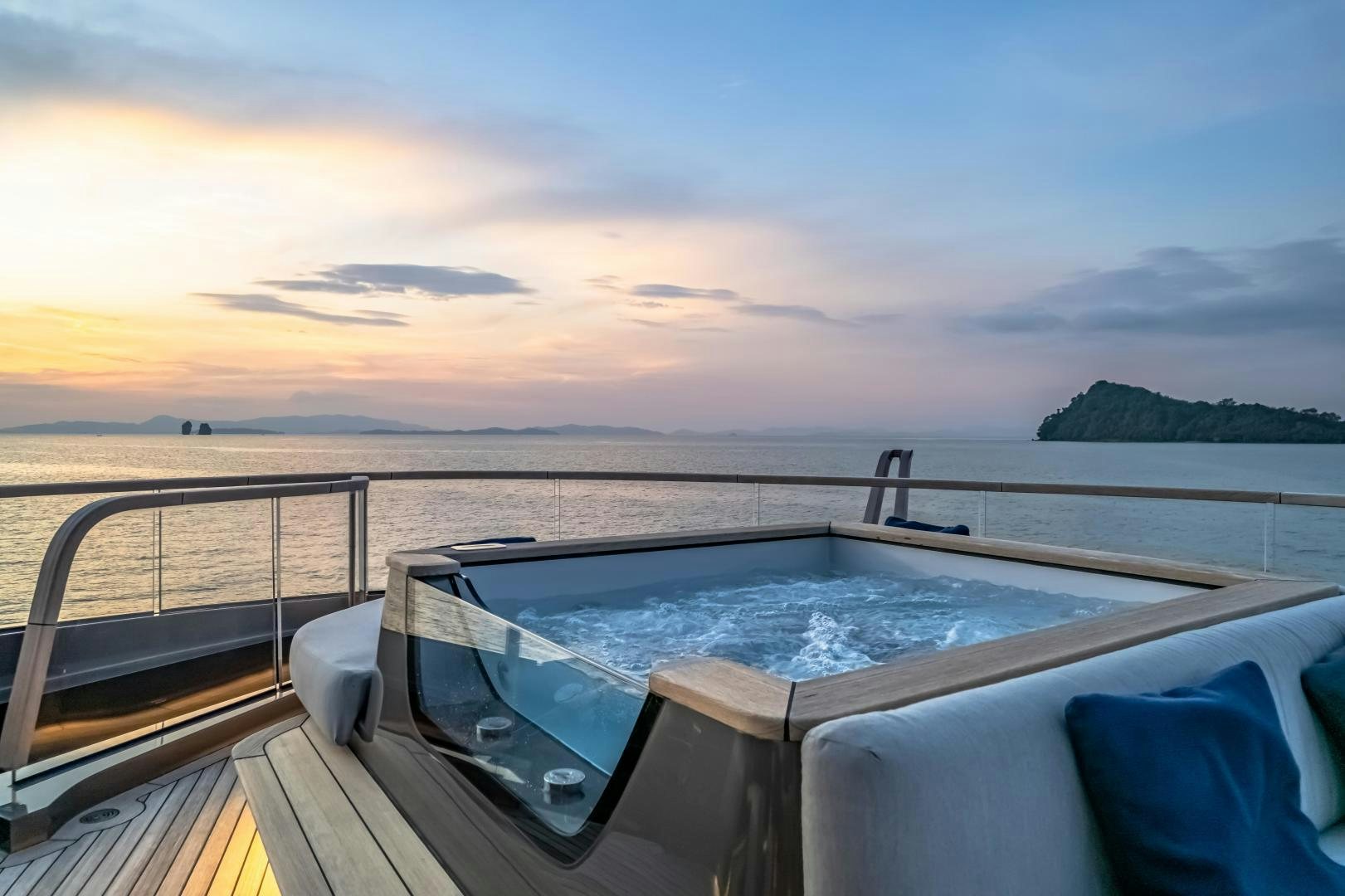 a boat on a body of water aboard LA VIE Yacht for Sale