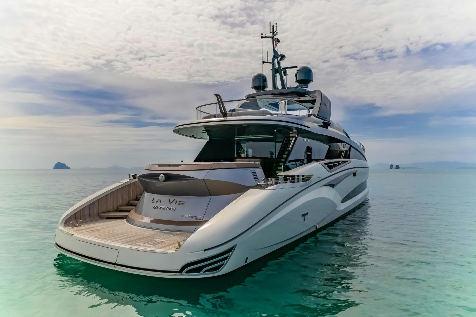 a boat on the water aboard LA VIE Yacht for Sale