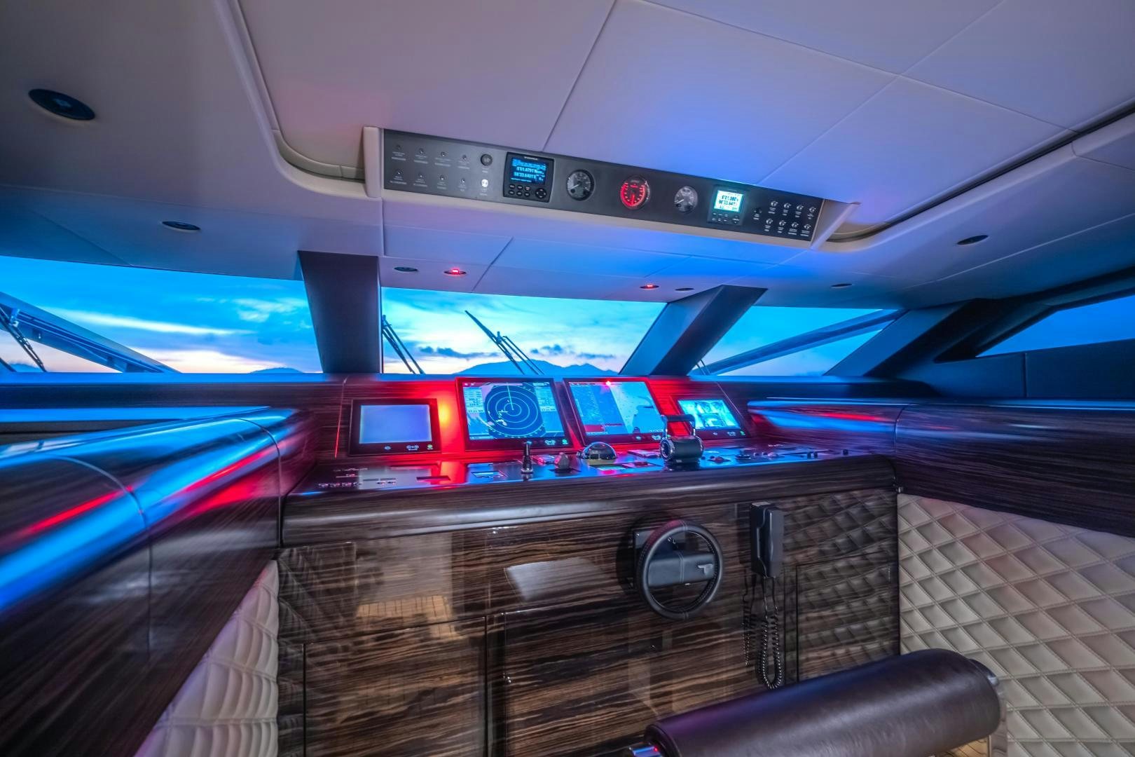 inside of a car aboard LA VIE Yacht for Sale