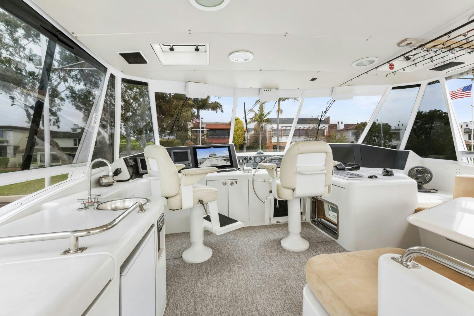 inside of a car aboard WANDERLUST Yacht for Sale