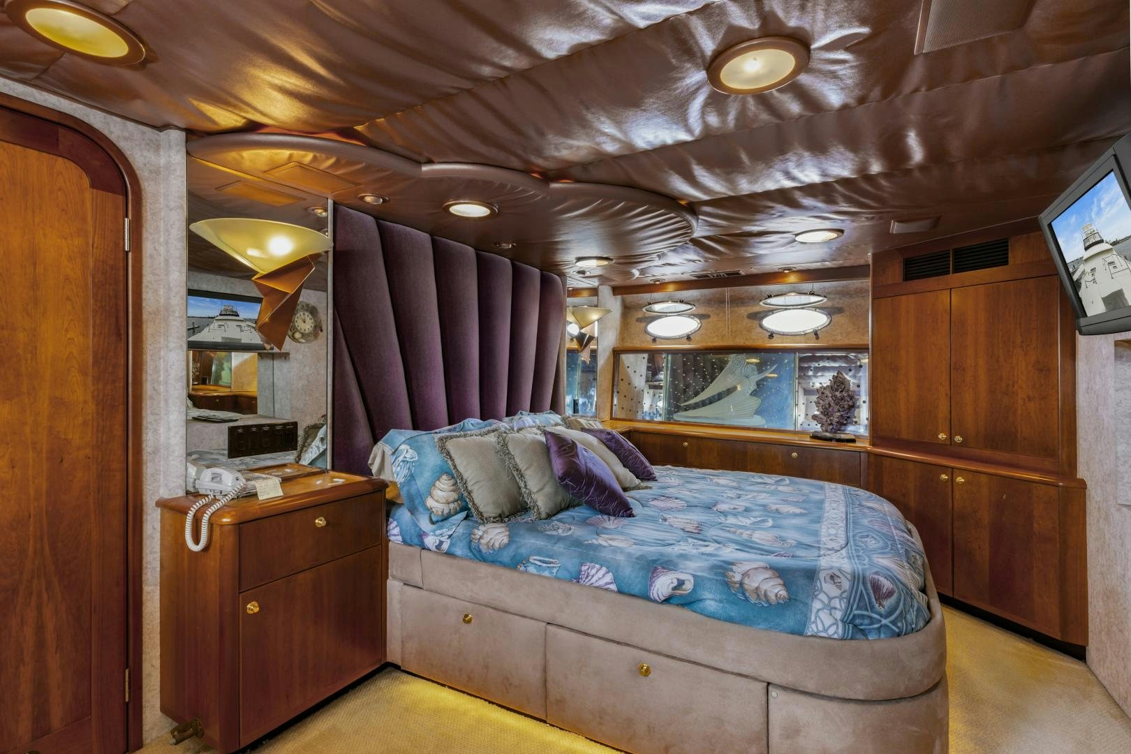 a bed in a cabin aboard WANDERLUST Yacht for Sale