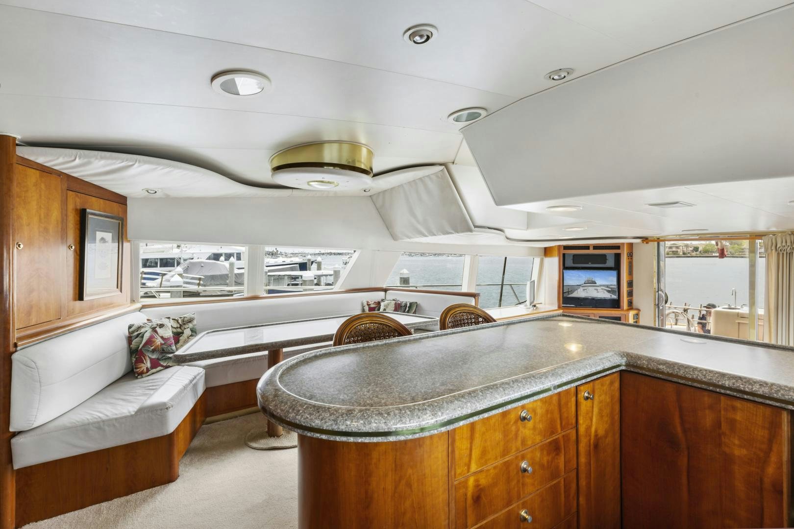 a kitchen with a large sink aboard WANDERLUST Yacht for Sale