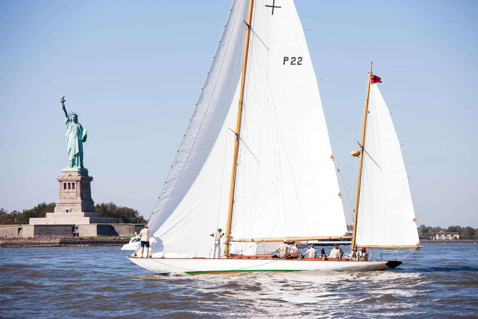 a sailboat in the water aboard BERNICE Yacht for Sale