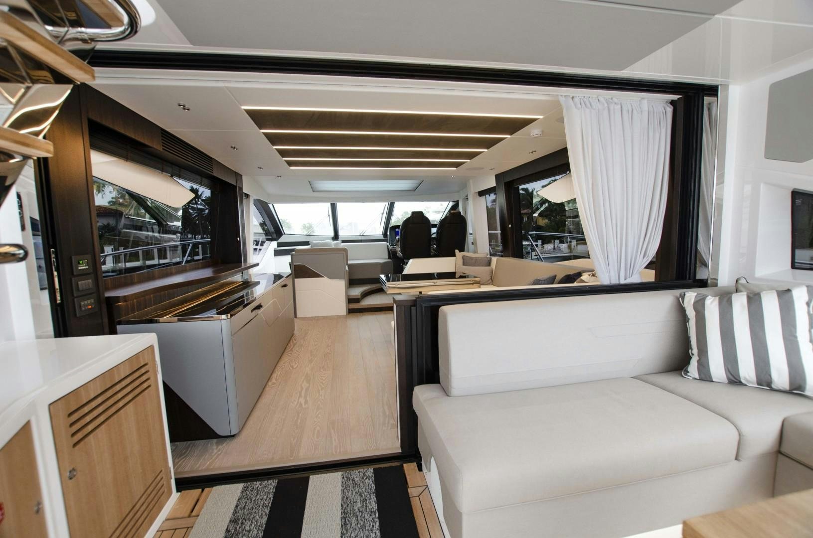 a train with a couch aboard DOUBLE OR NOTHING Yacht for Sale