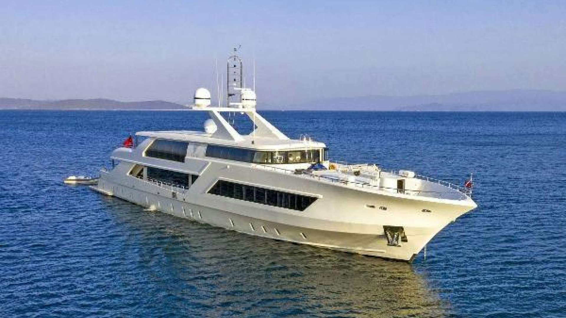 a large white boat in the water aboard VETRO Yacht for Sale