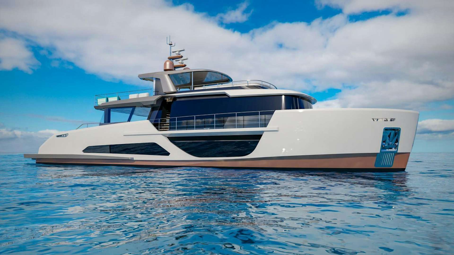 a boat in the water aboard SPRITZ 116 Yacht for Sale