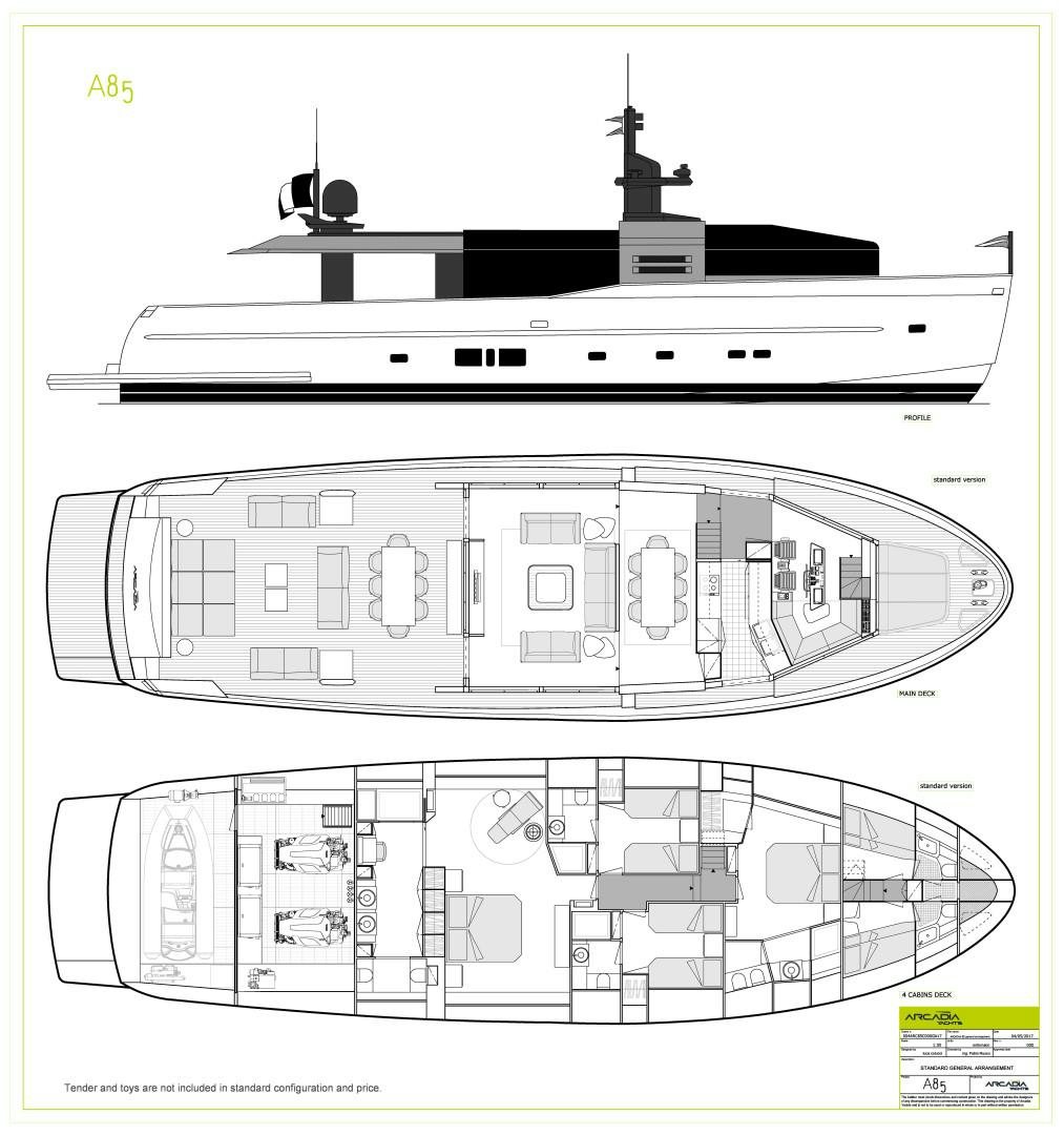 diagram, engineering drawing aboard BOOMSHAKALAKA Yacht for Sale