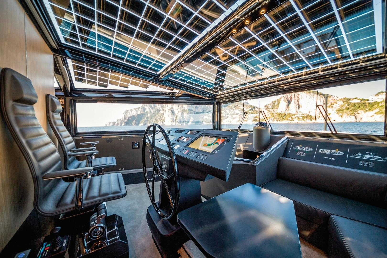inside of a bus aboard BOOMSHAKALAKA Yacht for Sale