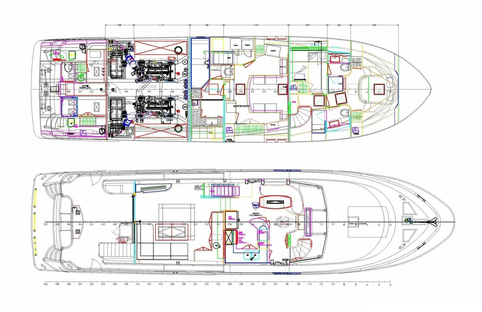 diagram aboard JEANNE SEA QUA Yacht for Sale