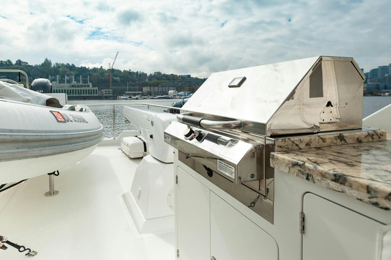 a boat on a dock aboard JEANNE SEA QUA Yacht for Sale