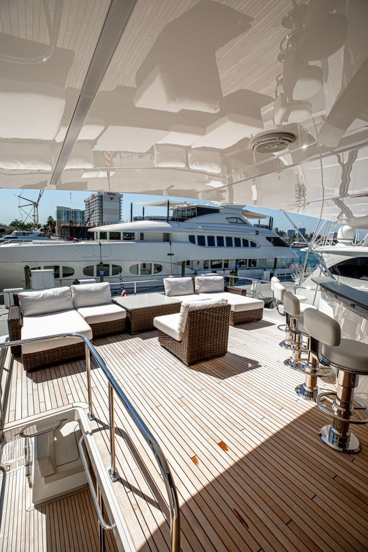 a large cruise ship in a large room aboard INDIGO Yacht for Sale