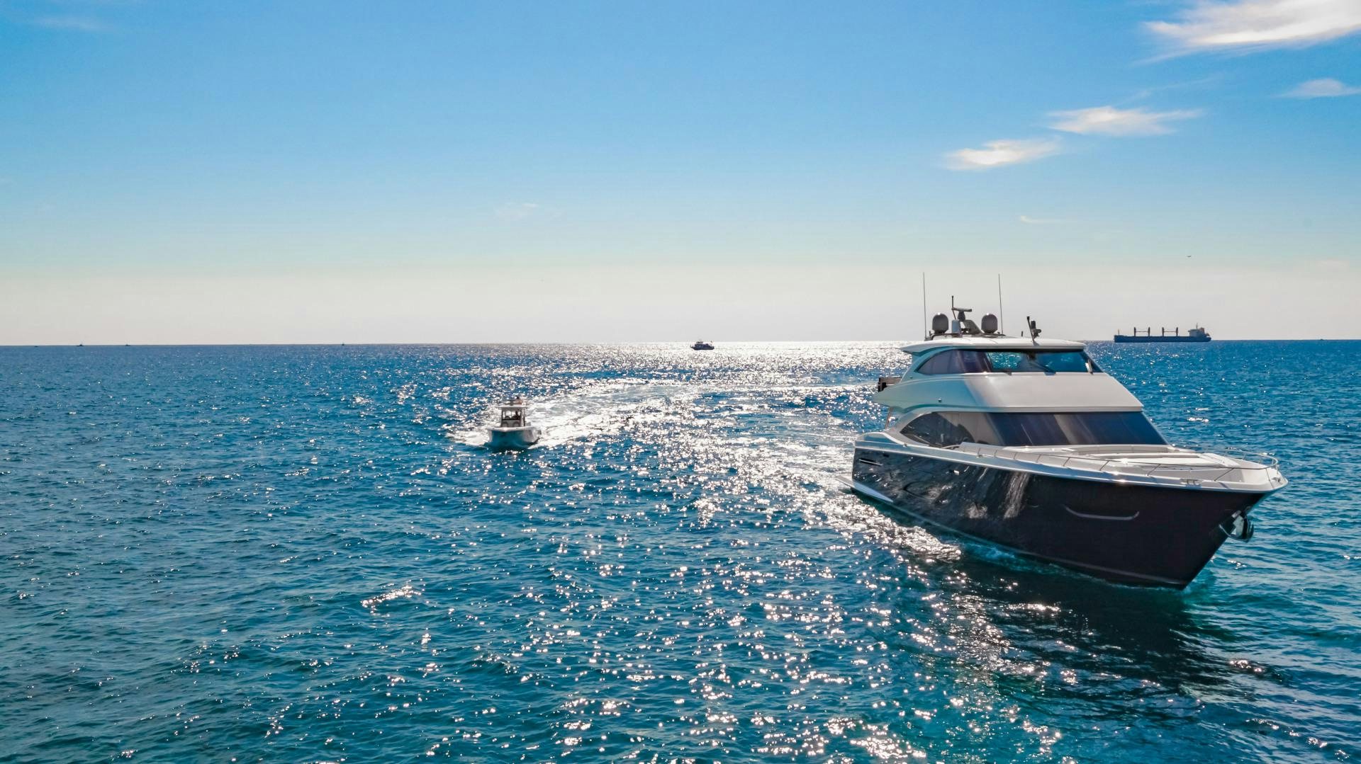 a boat on the water aboard INDIGO Yacht for Sale