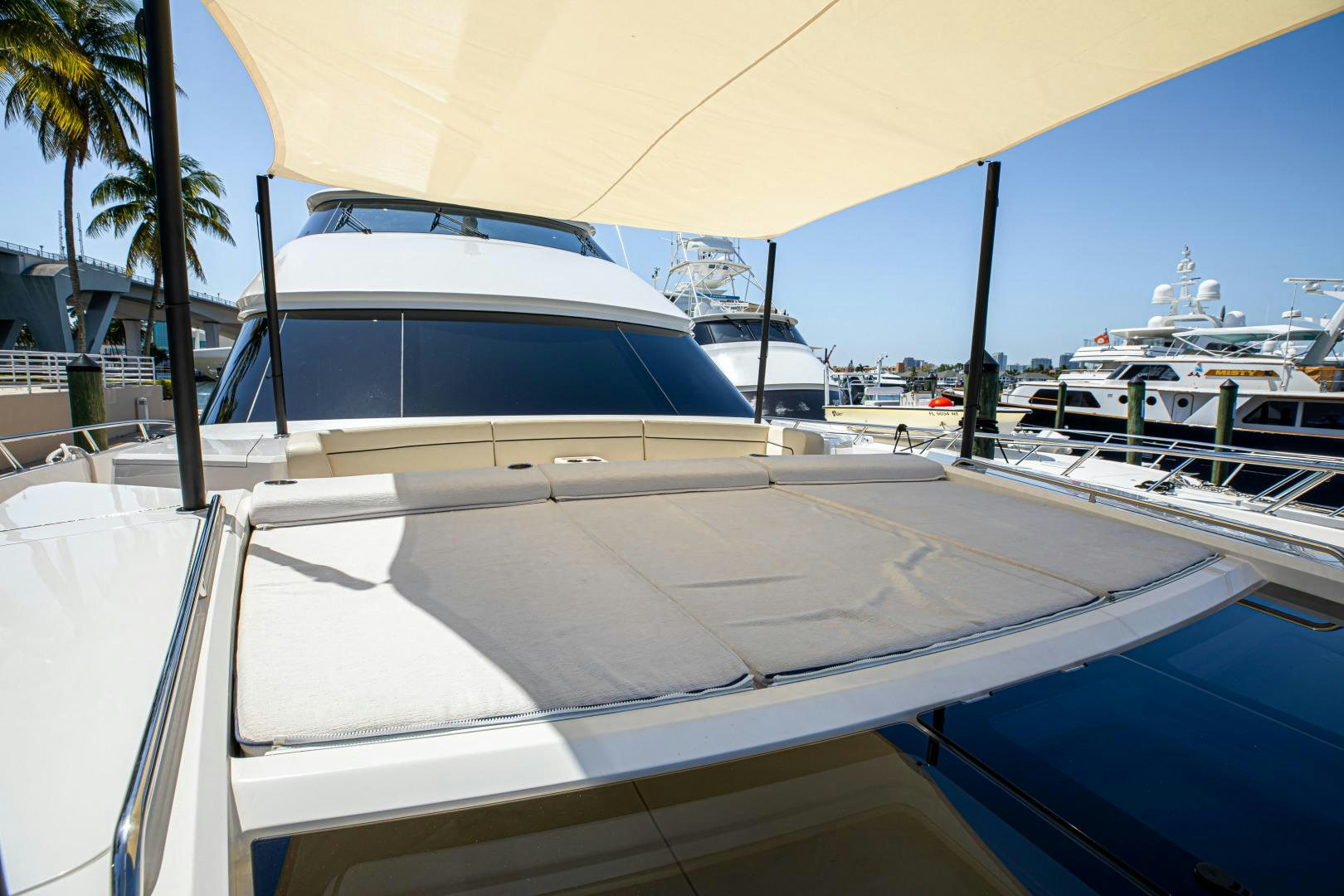 a group of boats in a harbor aboard INDIGO Yacht for Sale
