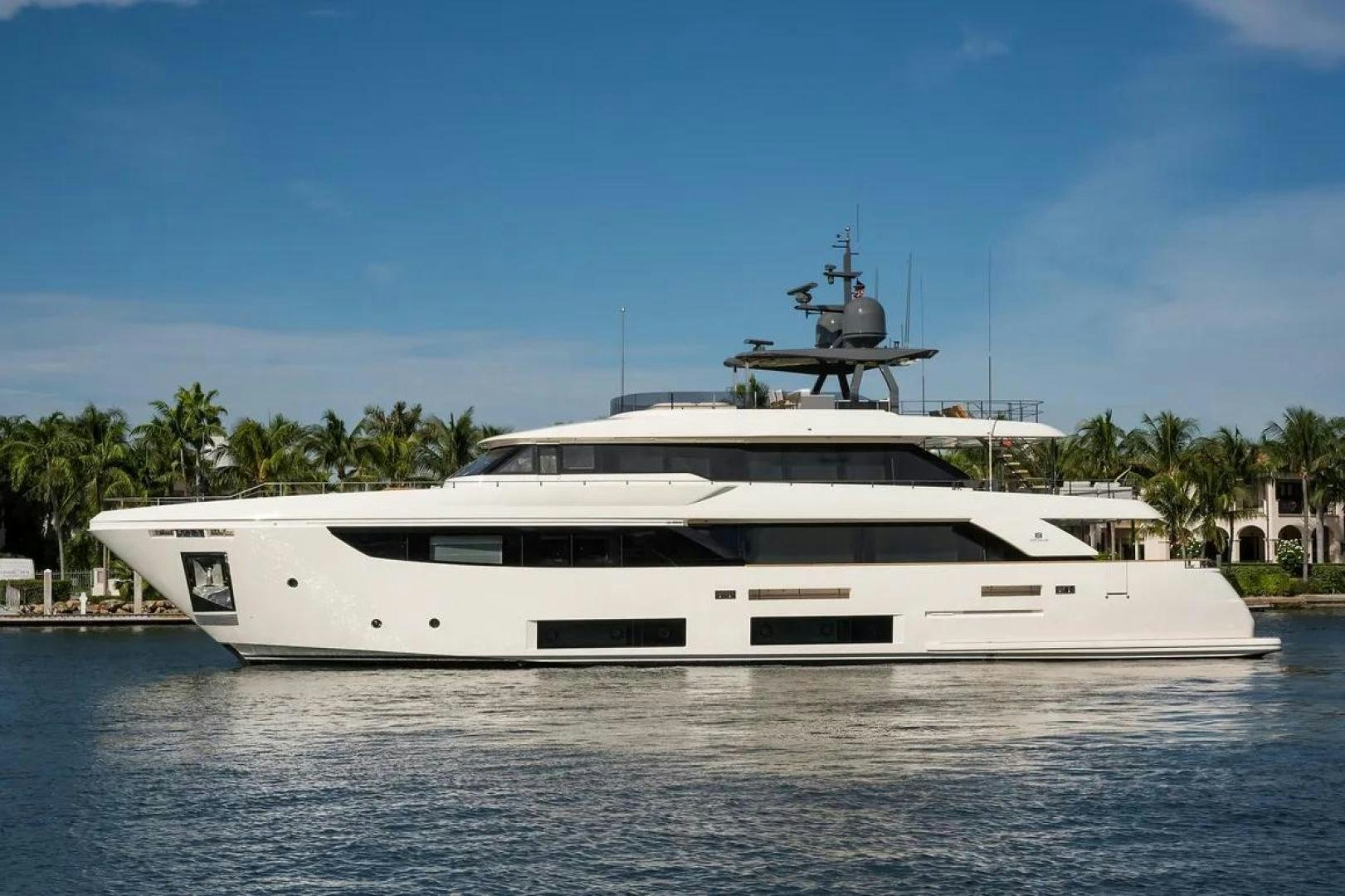 a white yacht on the water aboard GIOIA Yacht for Sale