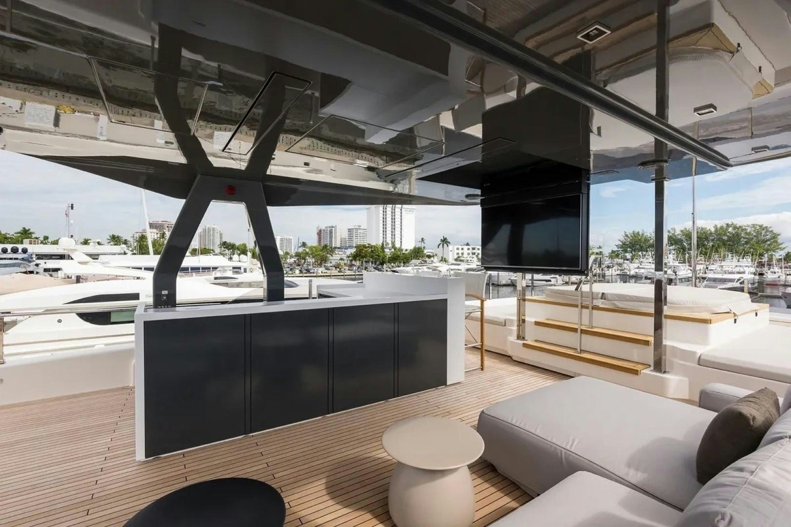 a room with a large tv aboard GIOIA Yacht for Sale