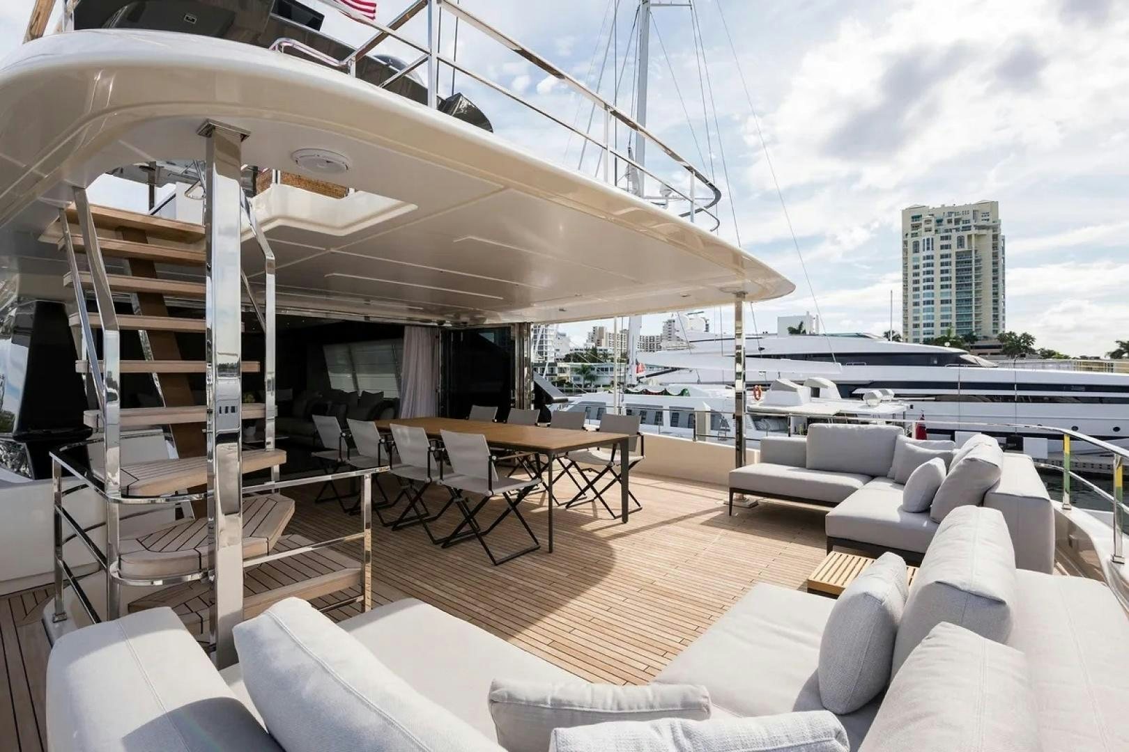 a boat on a deck aboard GIOIA Yacht for Sale