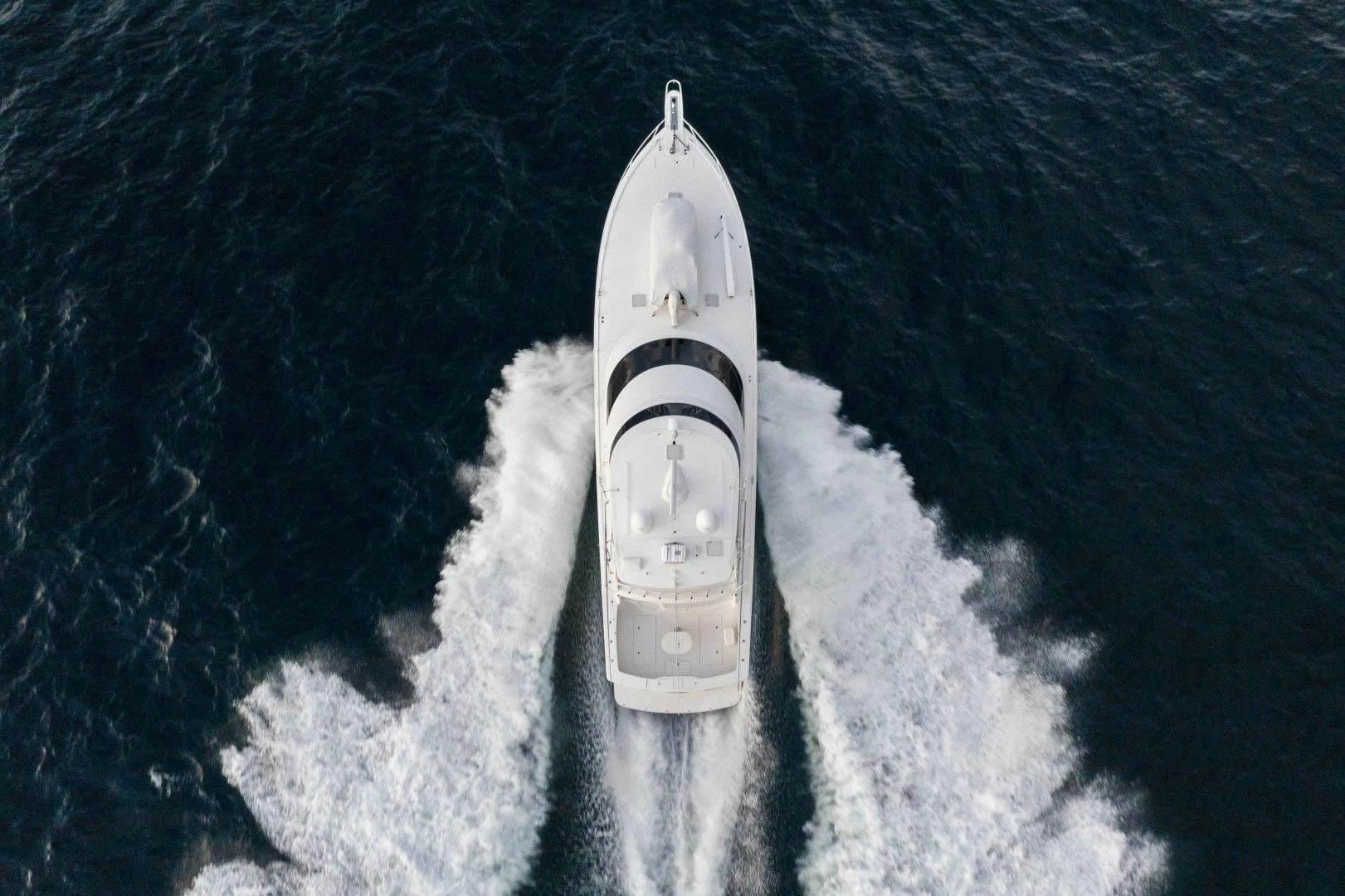 a rocket on the snow aboard LAST CALL Yacht for Sale