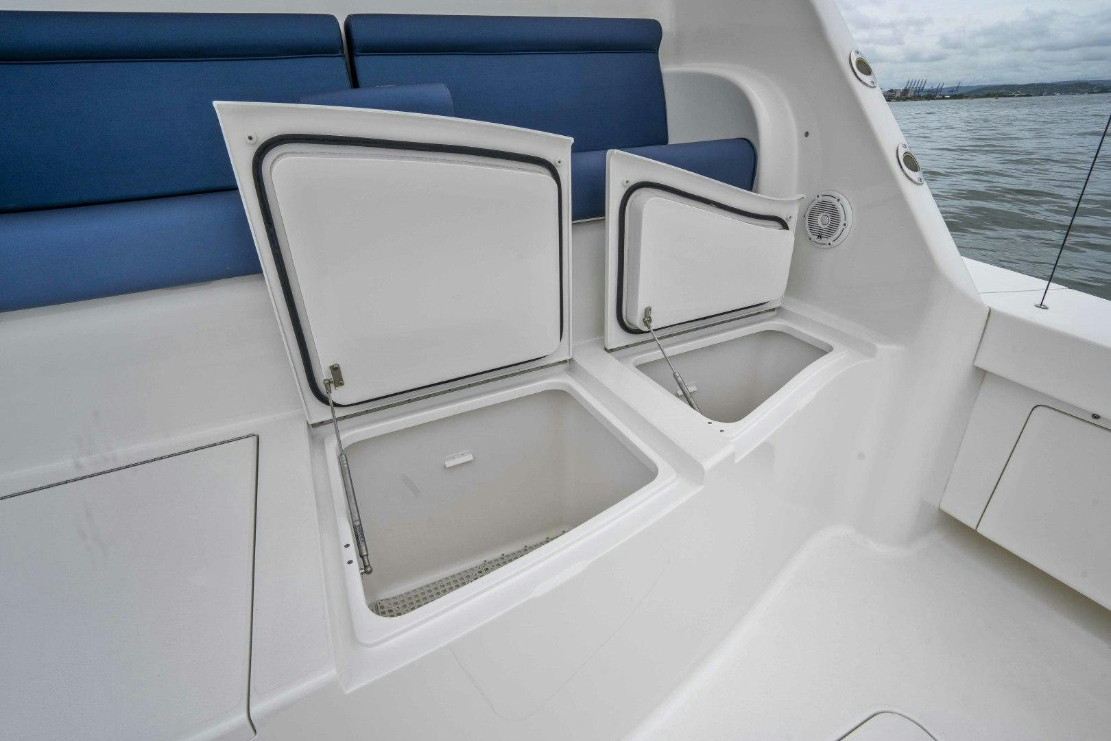 a white rectangular device on a boat aboard LAST CALL Yacht for Sale