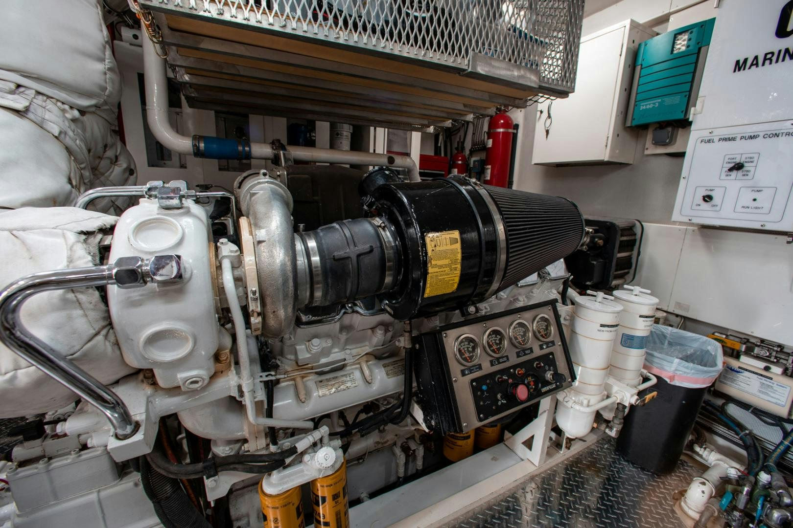 a machine with a large metal cylinder aboard 26 NORTH Yacht for Sale