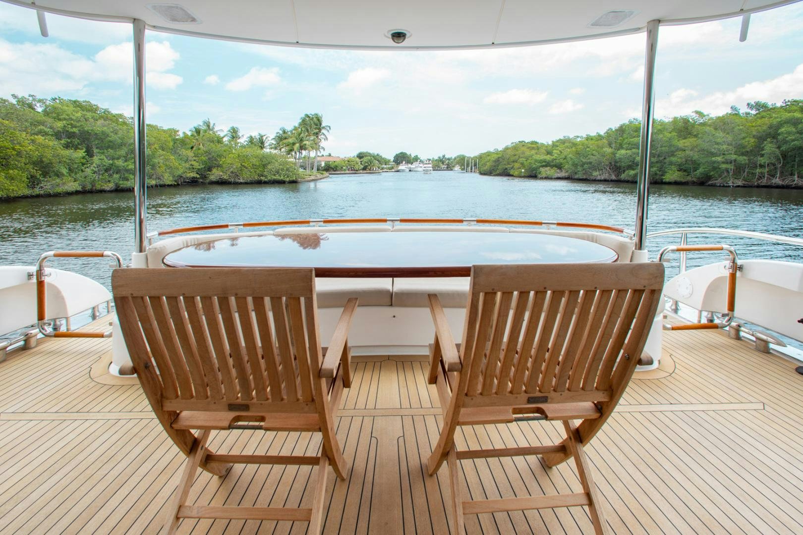 chairs on a deck aboard 26 NORTH Yacht for Sale
