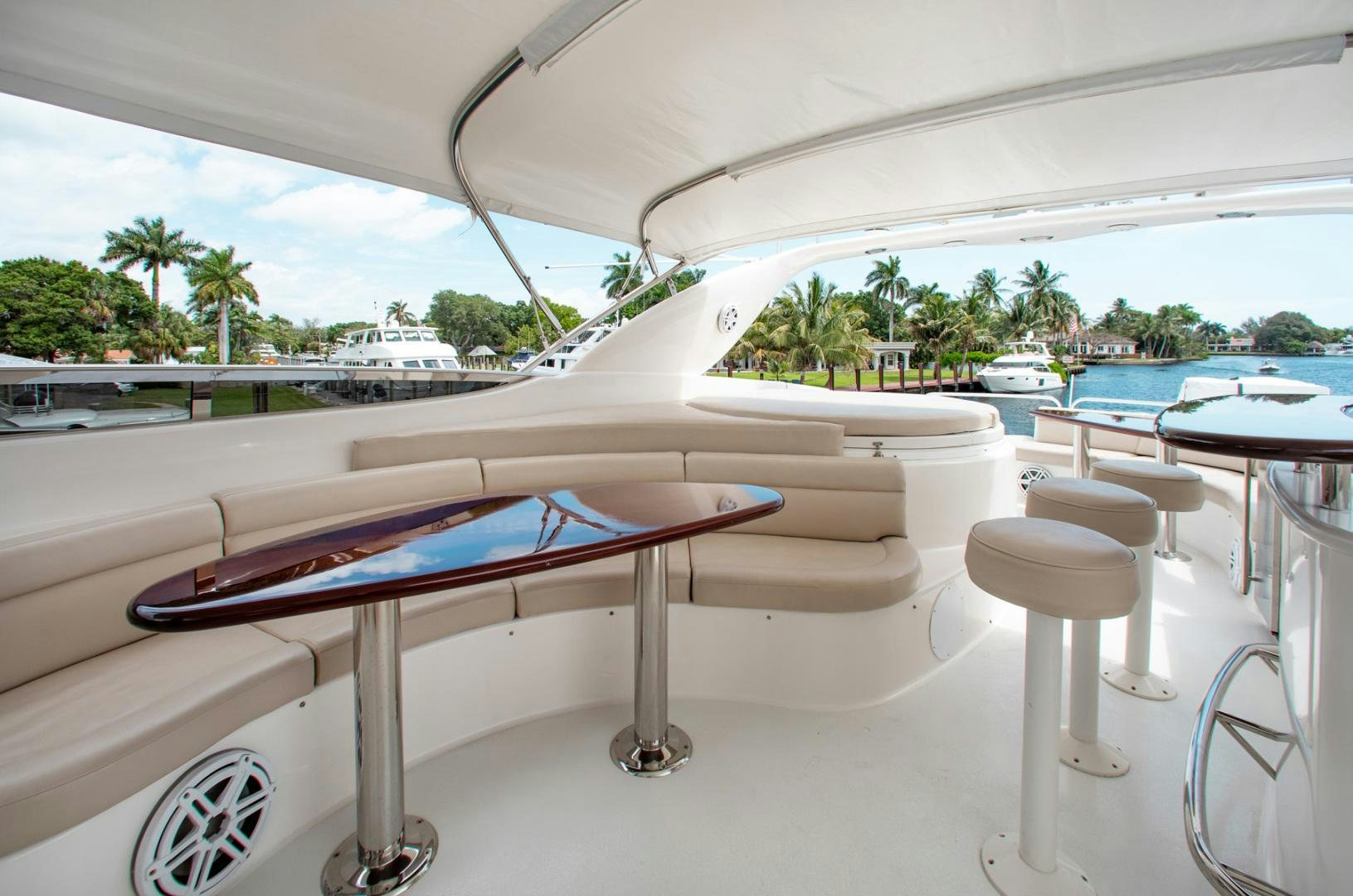 a pool table and chairs aboard 26 NORTH Yacht for Sale