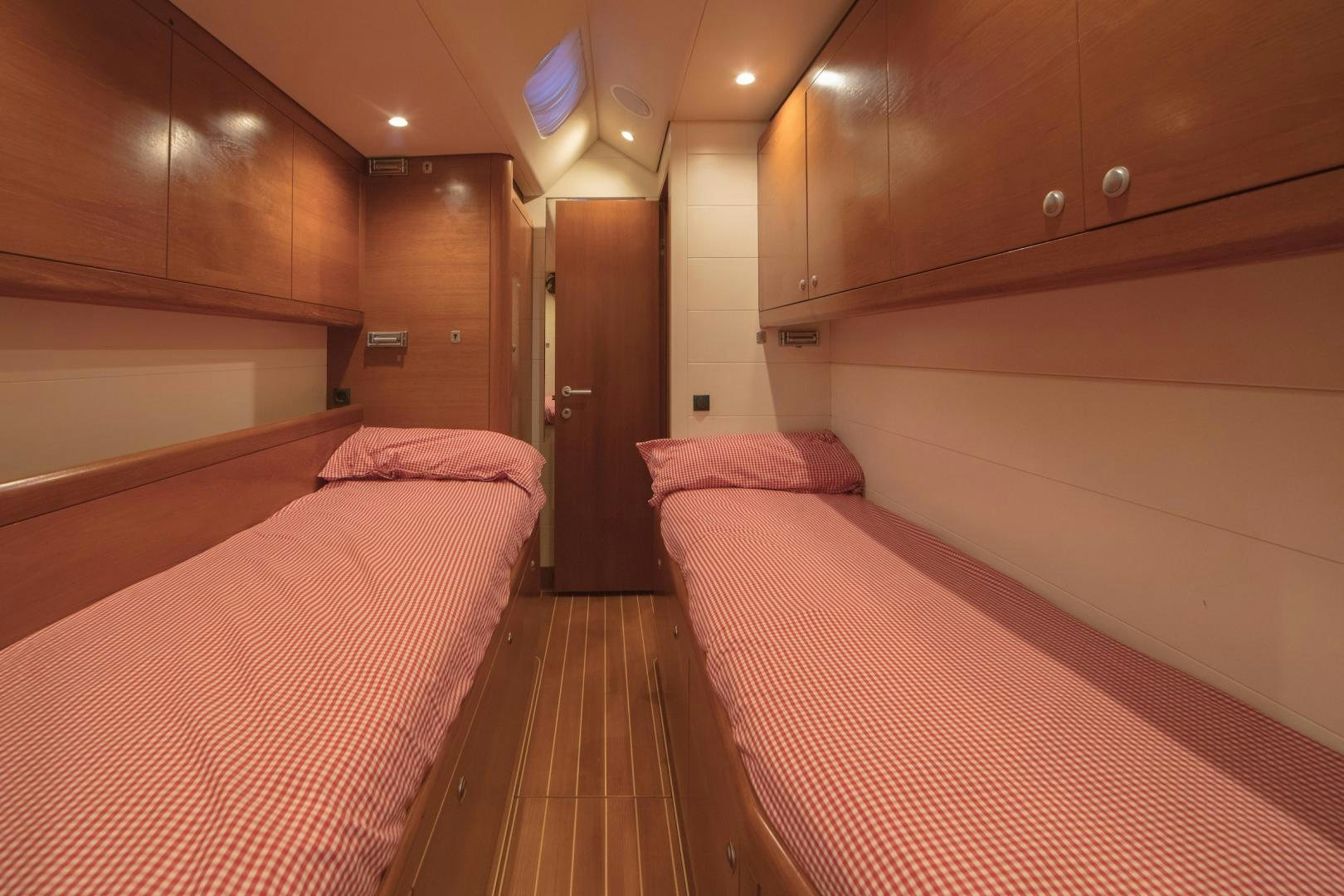 a room with two beds aboard GREY GOOSE Yacht for Sale