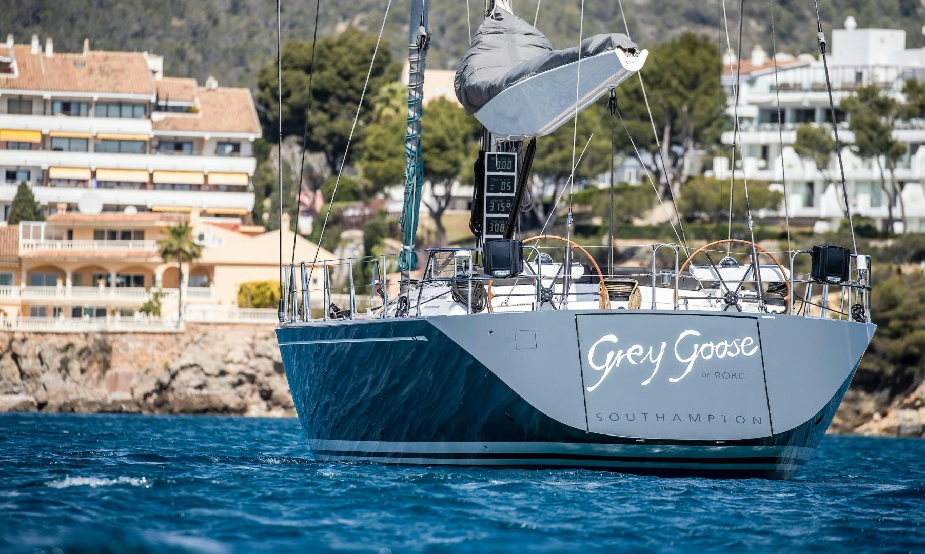 a boat on the water aboard GREY GOOSE Yacht for Sale