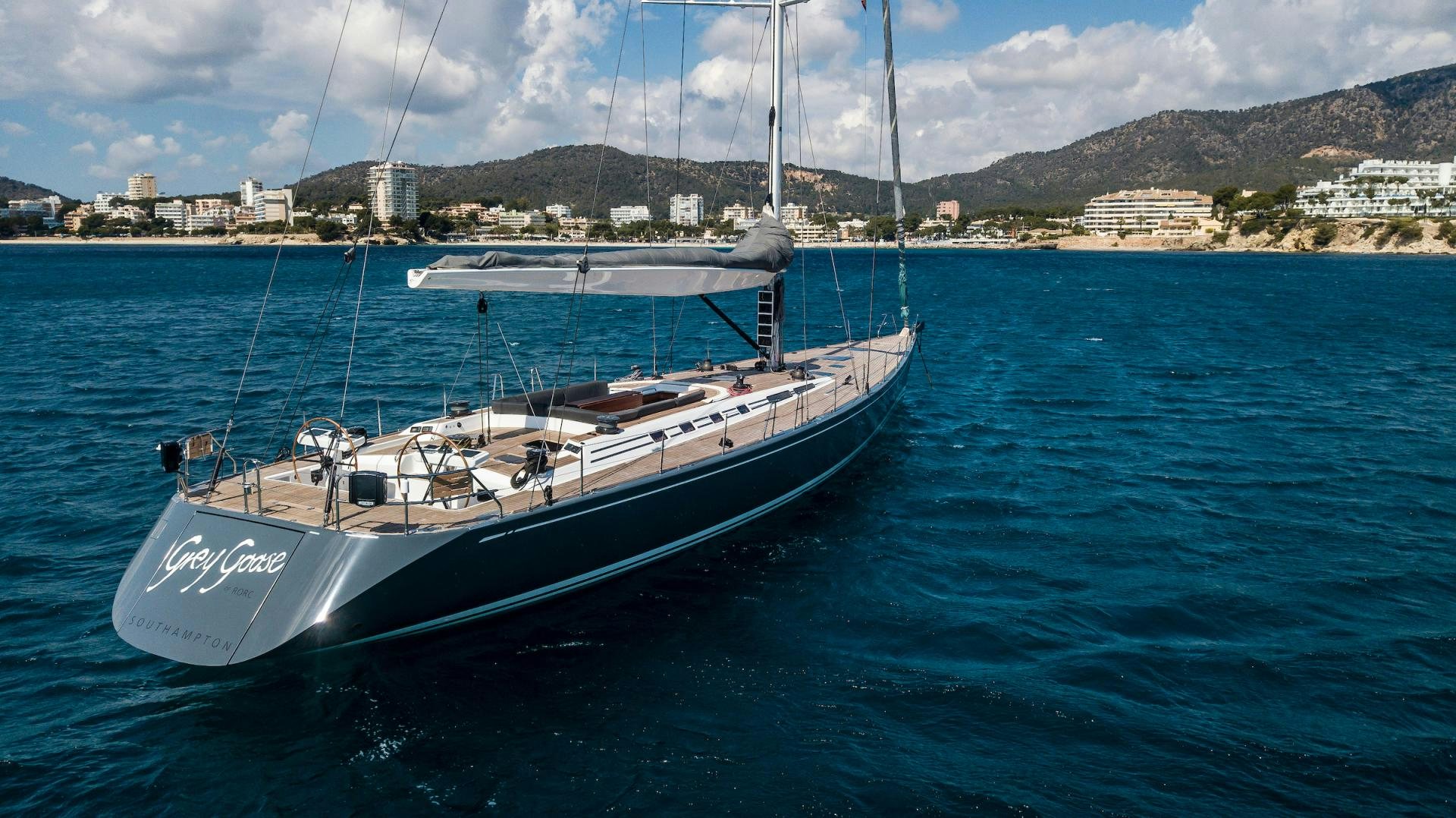 a boat in the water aboard GREY GOOSE Yacht for Sale