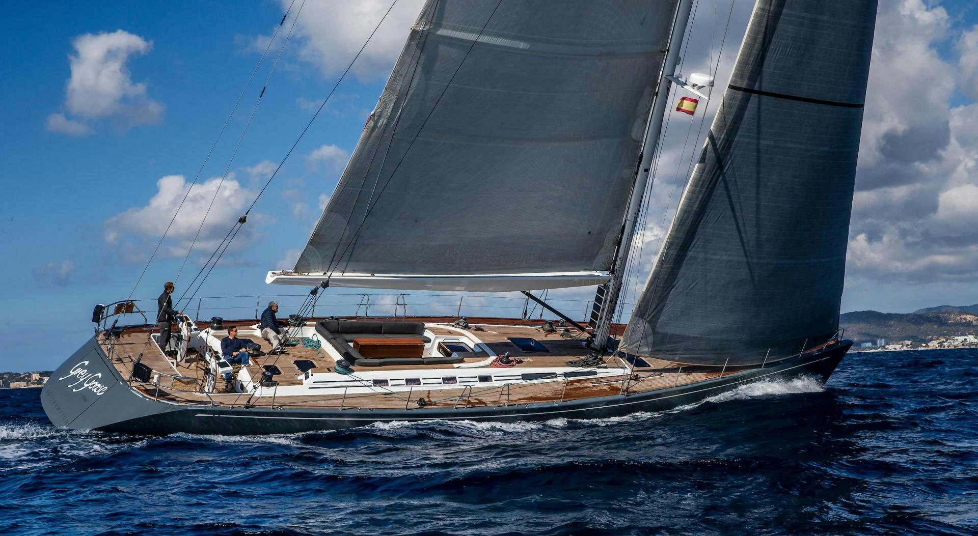 a boat with people on it aboard GREY GOOSE Yacht for Sale