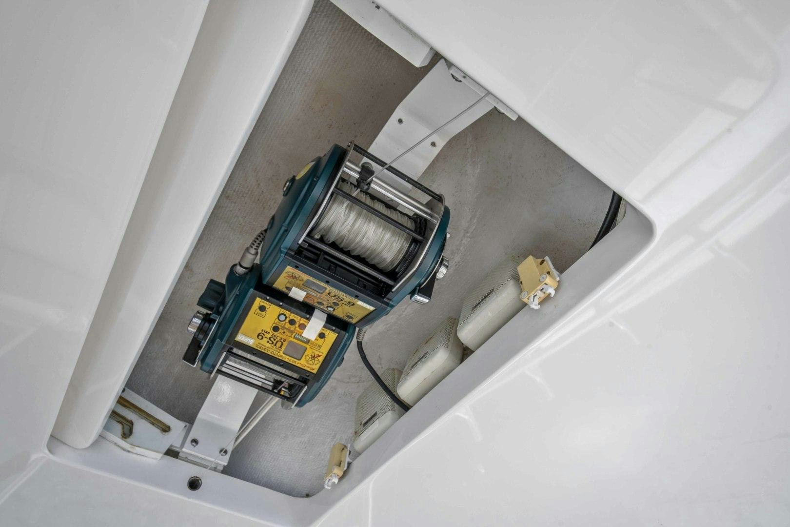 a high angle view of a machine aboard TRANQUILO Yacht for Sale