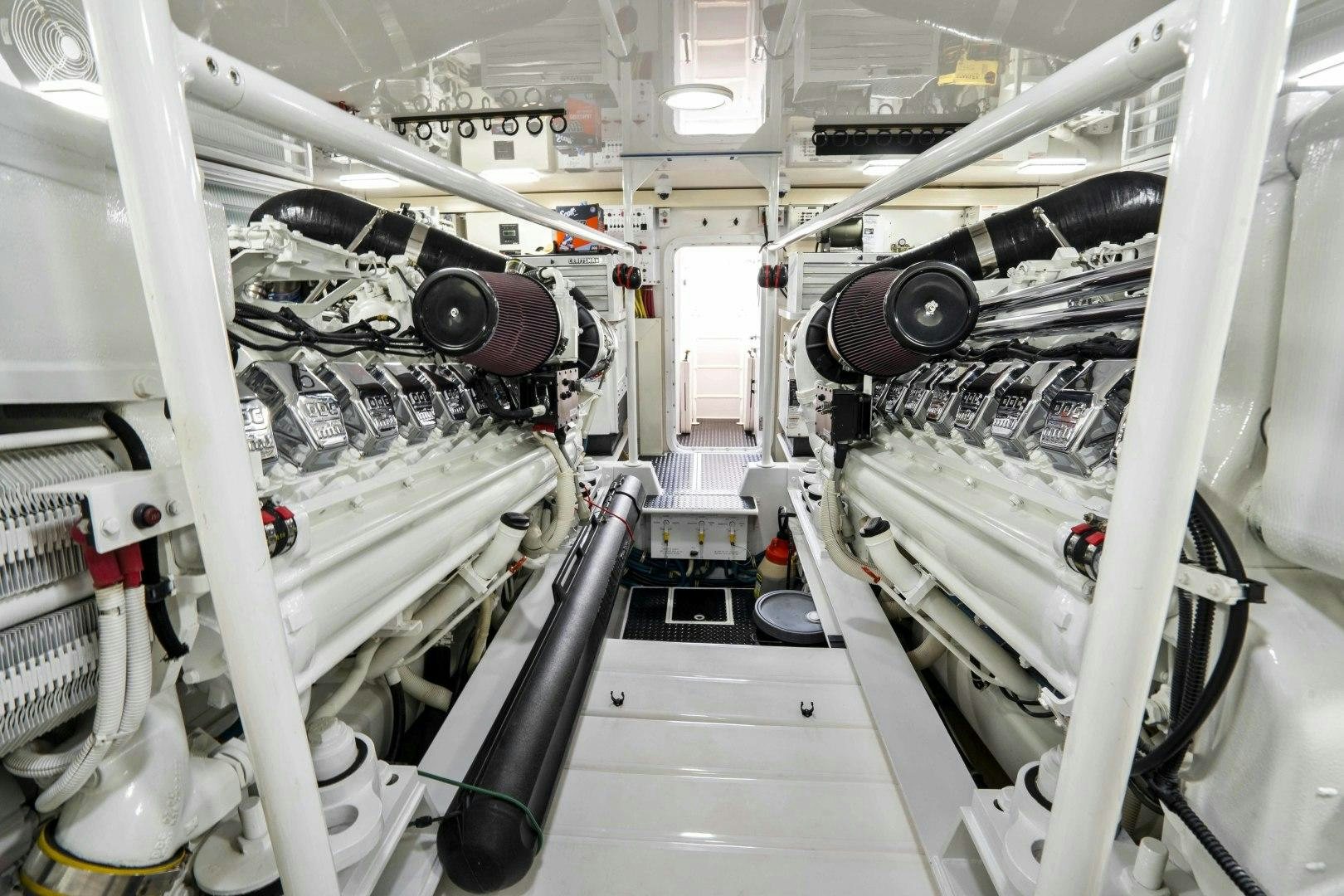 a large machine in a room aboard TRANQUILO Yacht for Sale