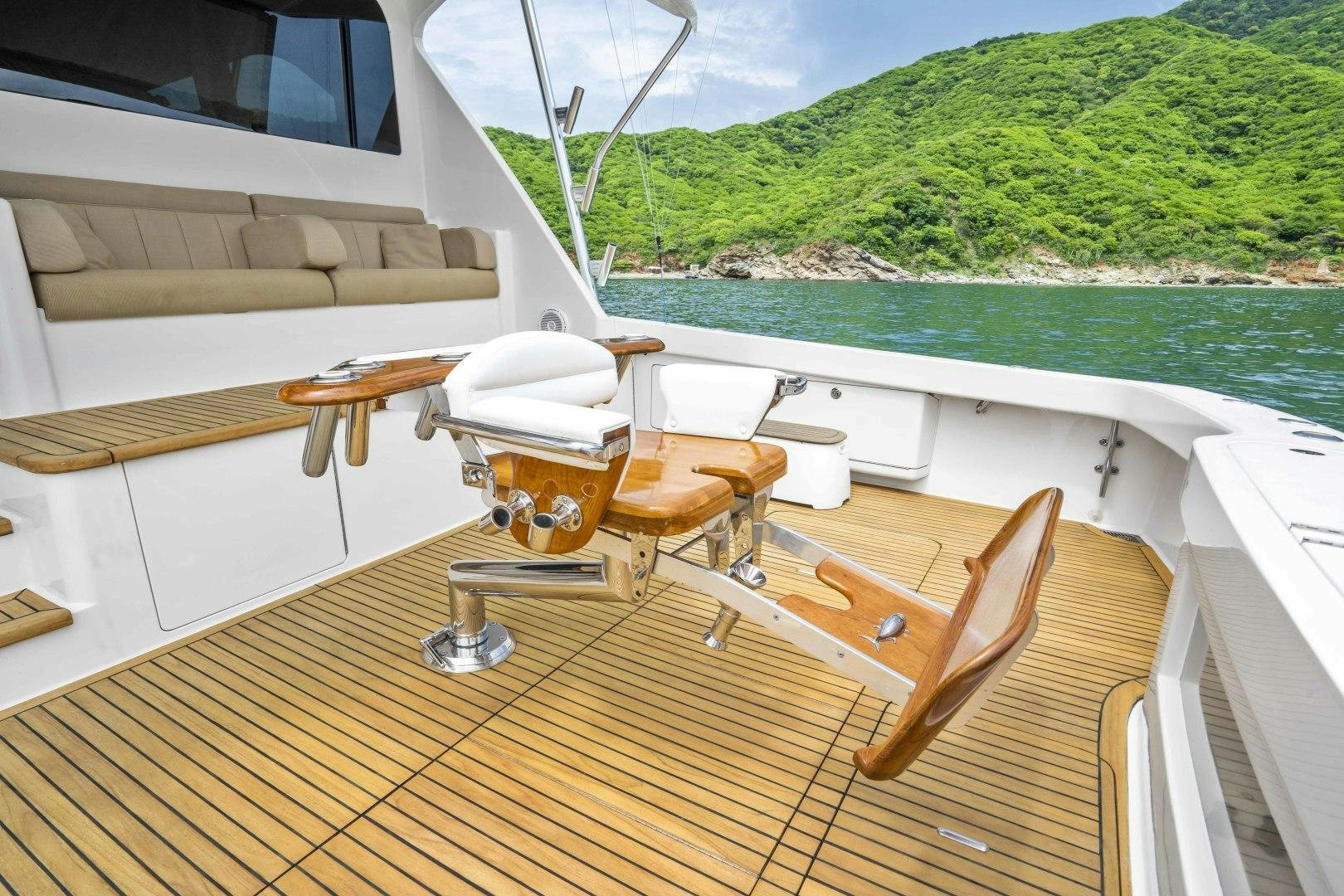a boat on a deck aboard TRANQUILO Yacht for Sale