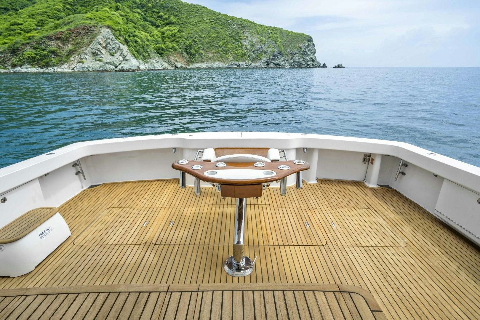 a table on a boat aboard TRANQUILO Yacht for Sale