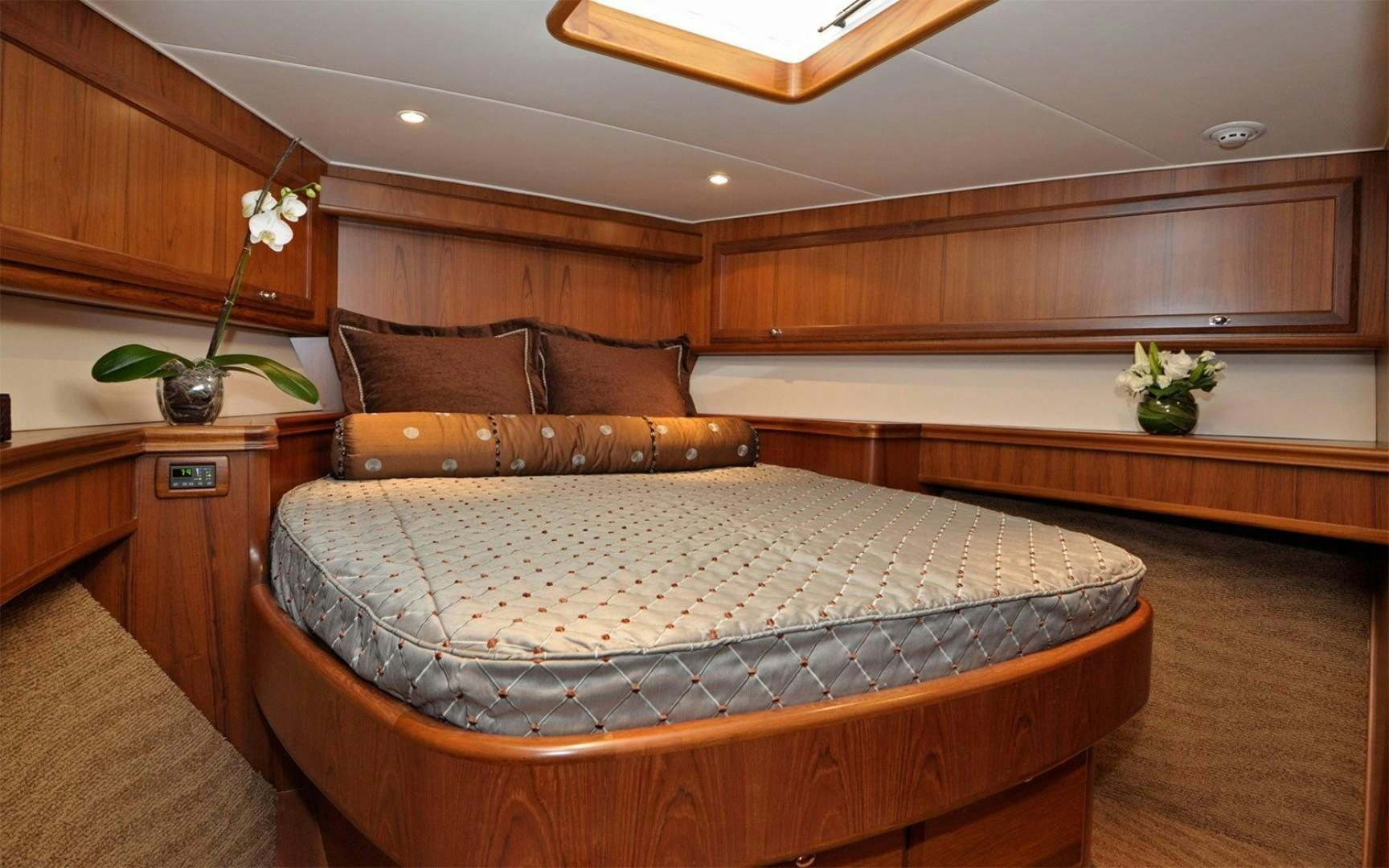 a bed in a room aboard ONE MORE DAY Yacht for Sale