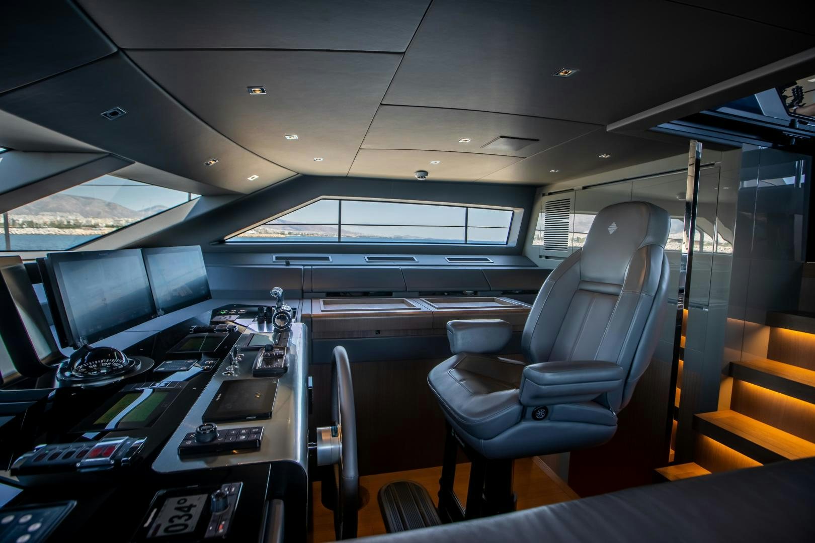 inside of a vehicle with computers aboard ACE Yacht for Sale